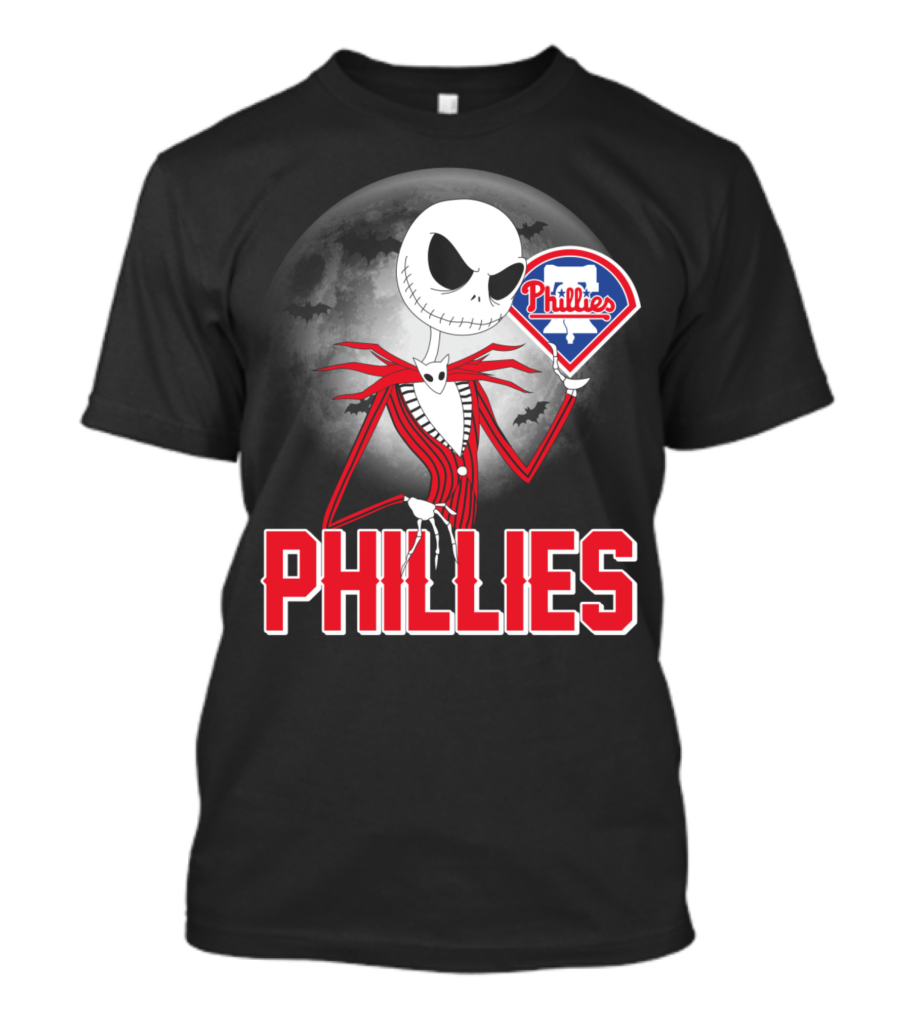 Phillies Halloween Moon Jack Skellington Crossover T-Shirt
