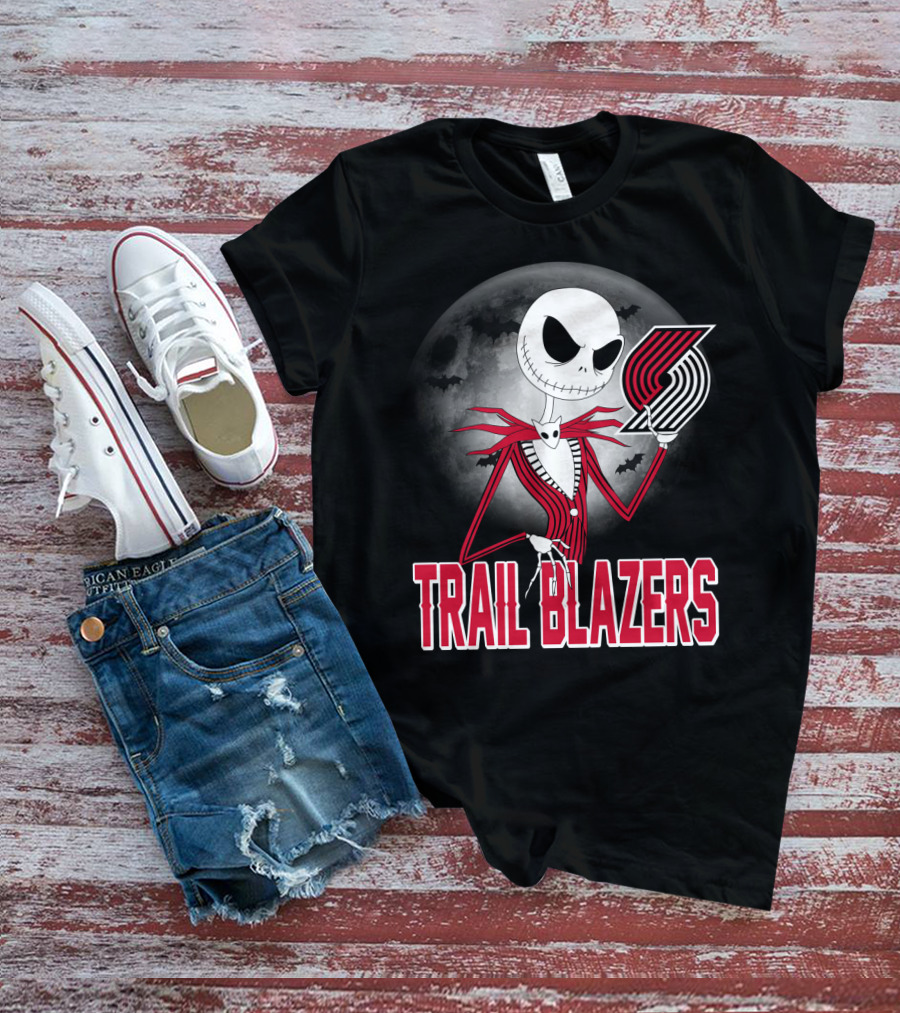 Jack Halloween Trail Blazers Moon T-Shirt