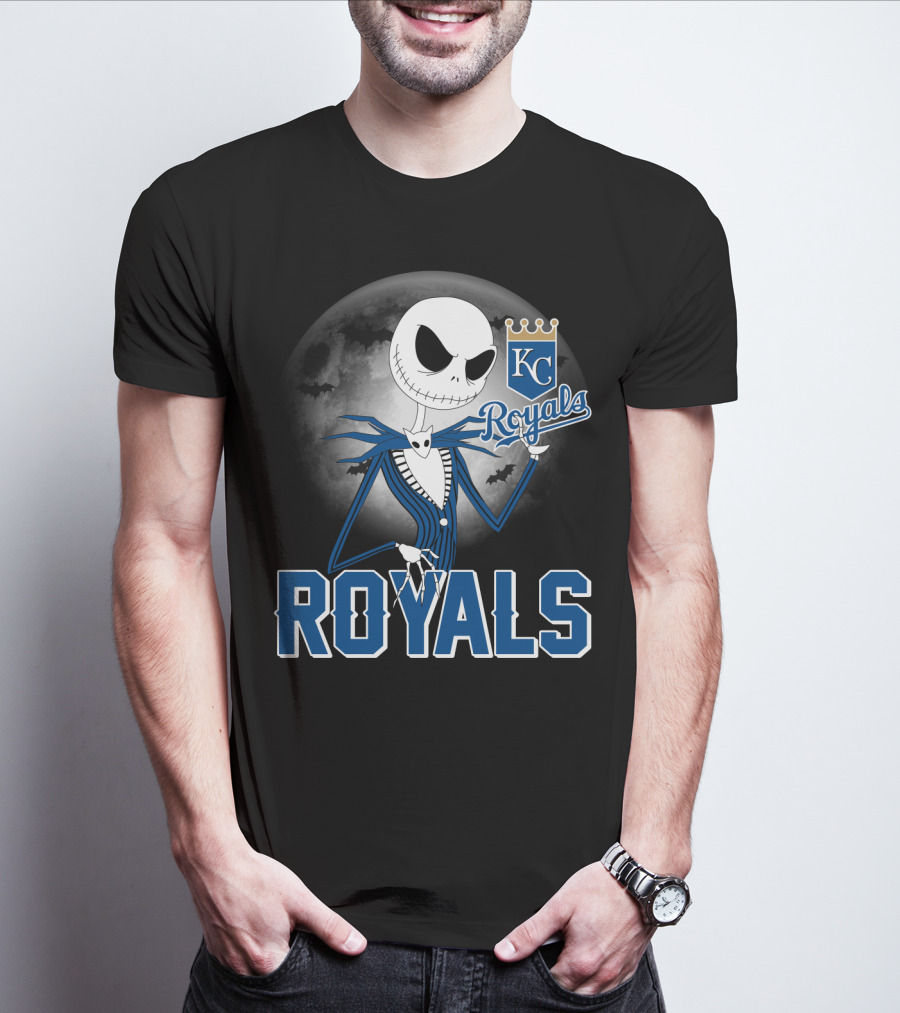 Jack Skellington Halloween Kansas City Royals Moon T-Shirt