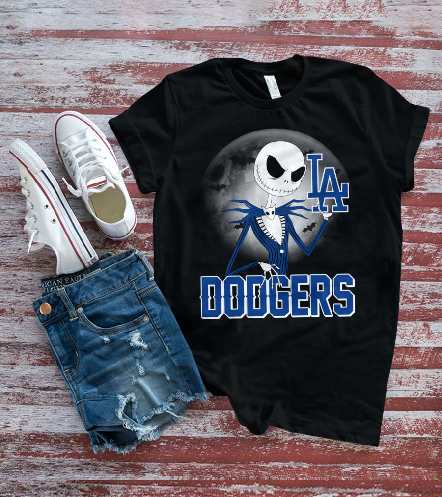 Jack Skellington Los Angeles Dodgers Halloween T-Shirt