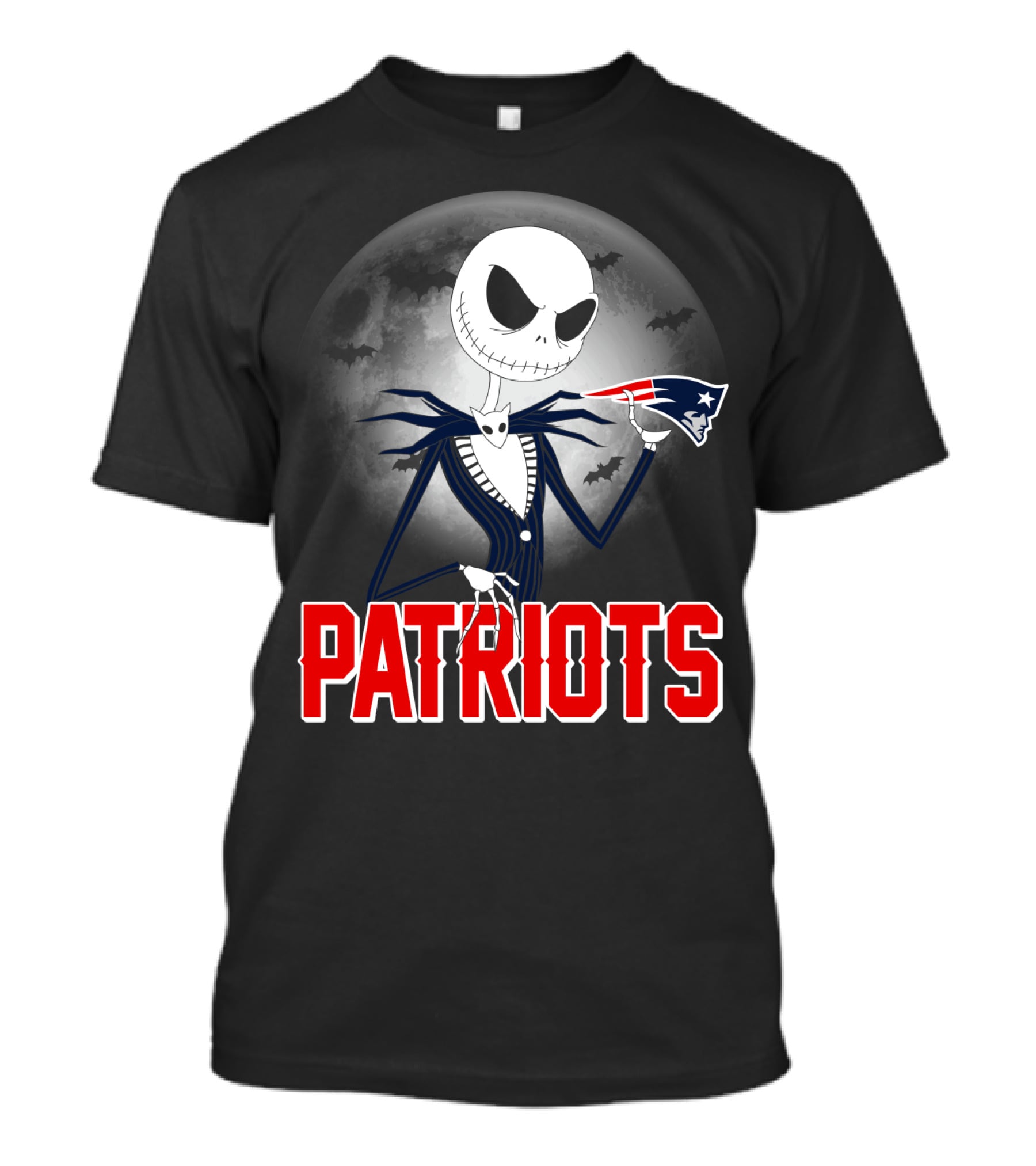 Jack Skellington Halloween New England Patriots T-Shirt