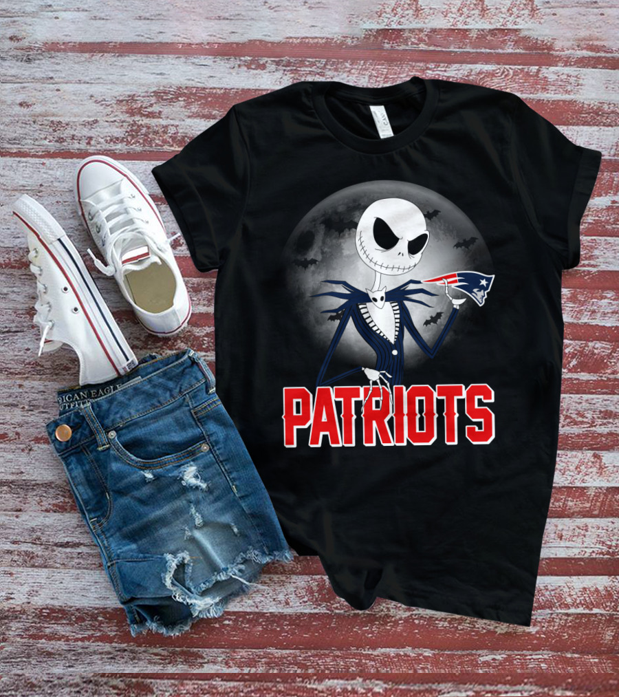 Jack Skellington Halloween New England Patriots T-Shirt