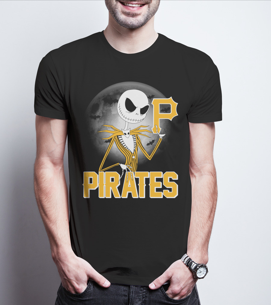 Jack Skellington Halloween Pittsburgh Pirates Spooky Night MLB Collaboration T-Shirt