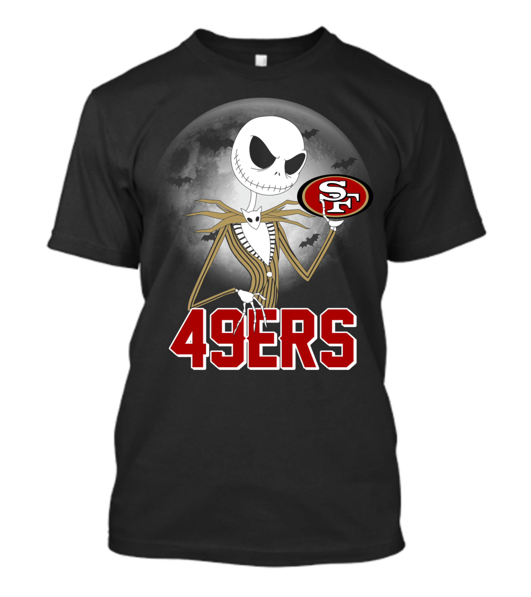 Halloween Jack Skellington San Francisco 49ers Moon Bats T-Shirt