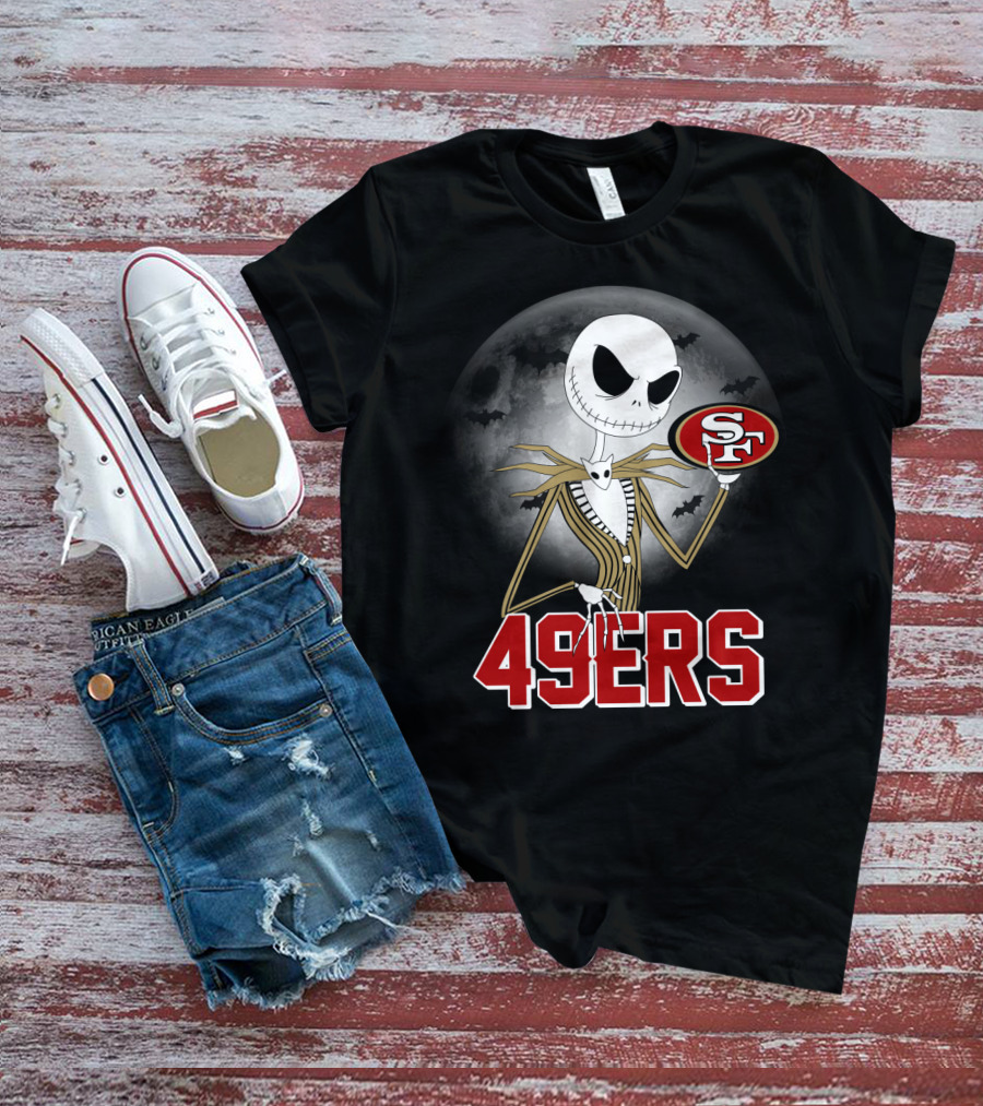 Halloween Jack Skellington San Francisco 49ers Moon Bats T-Shirt