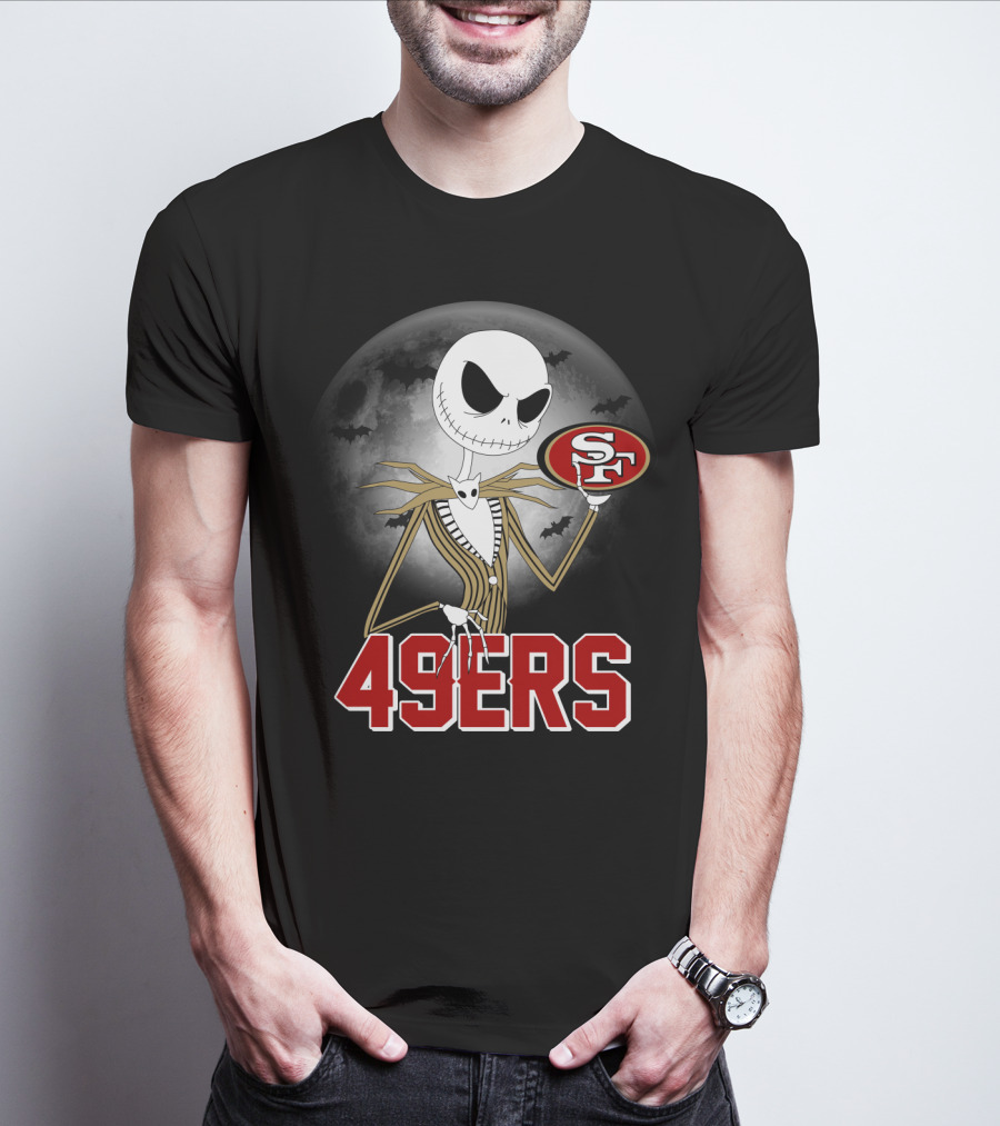 Halloween Jack Skellington San Francisco 49ers Moon Bats T-Shirt