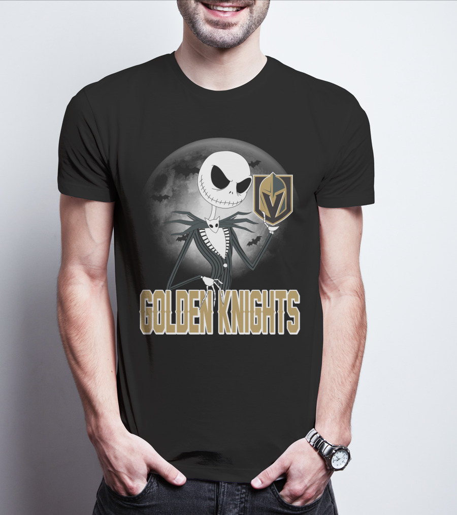 Golden Knights Jack Skeleton Halloween Moon Vegas T-Shirt