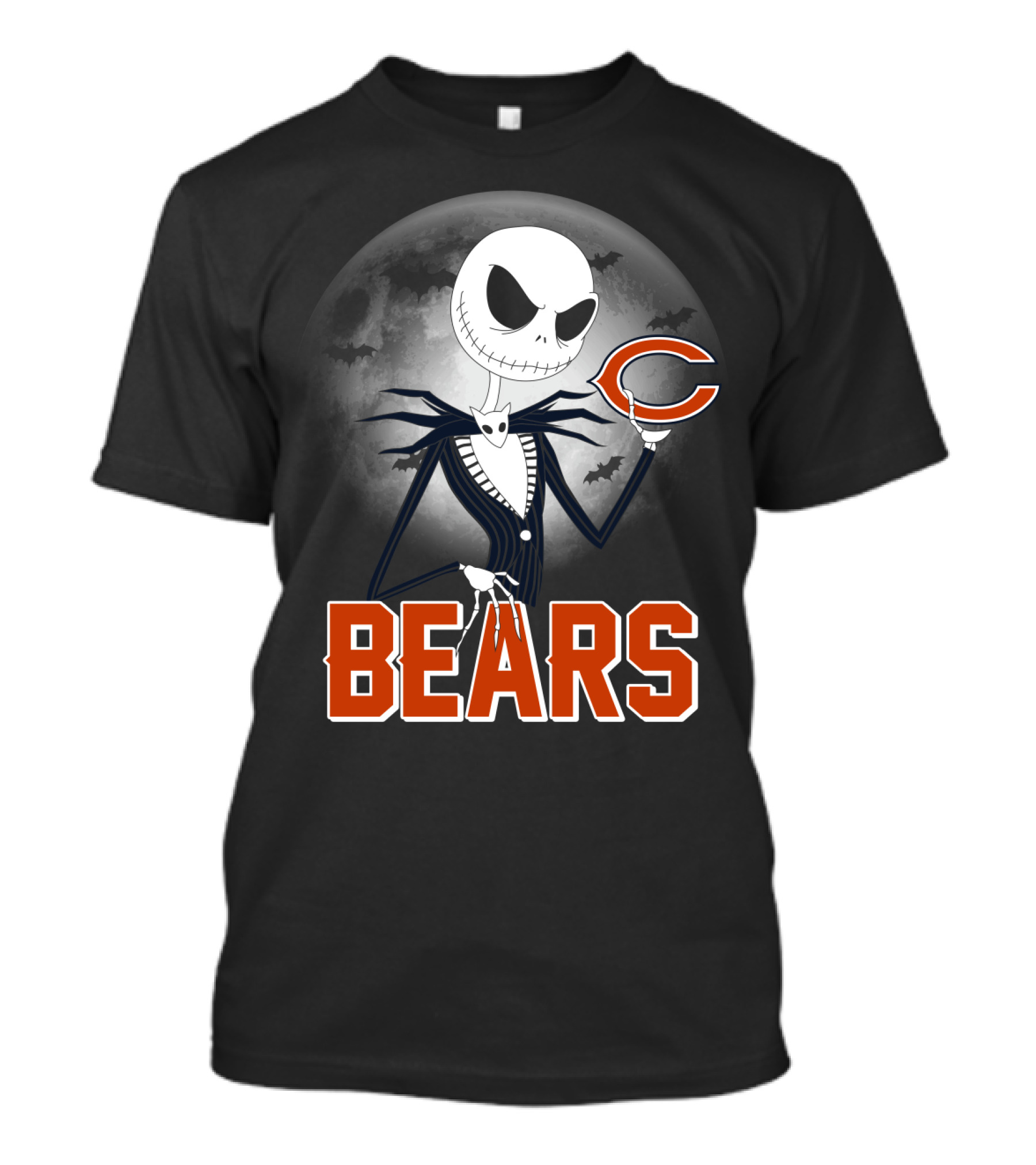 Jack Skellington Chicago Bears Halloween Moon T-Shirt
