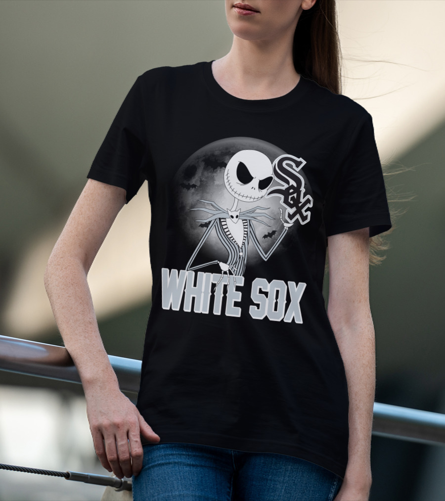 Jack Skellington Halloween Chicago White Sox Moon Bats T-Shirt