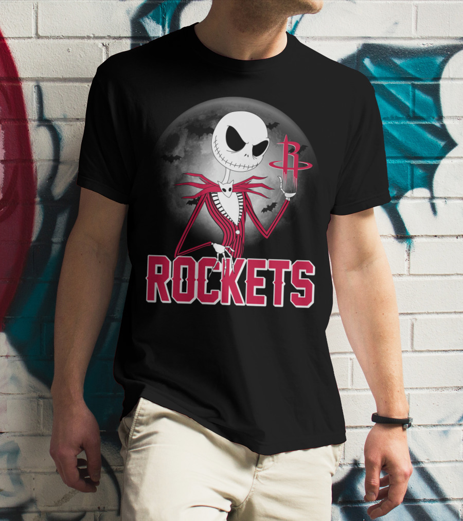 Jack Skellington Houston Rockets Halloween Theme T-Shirt