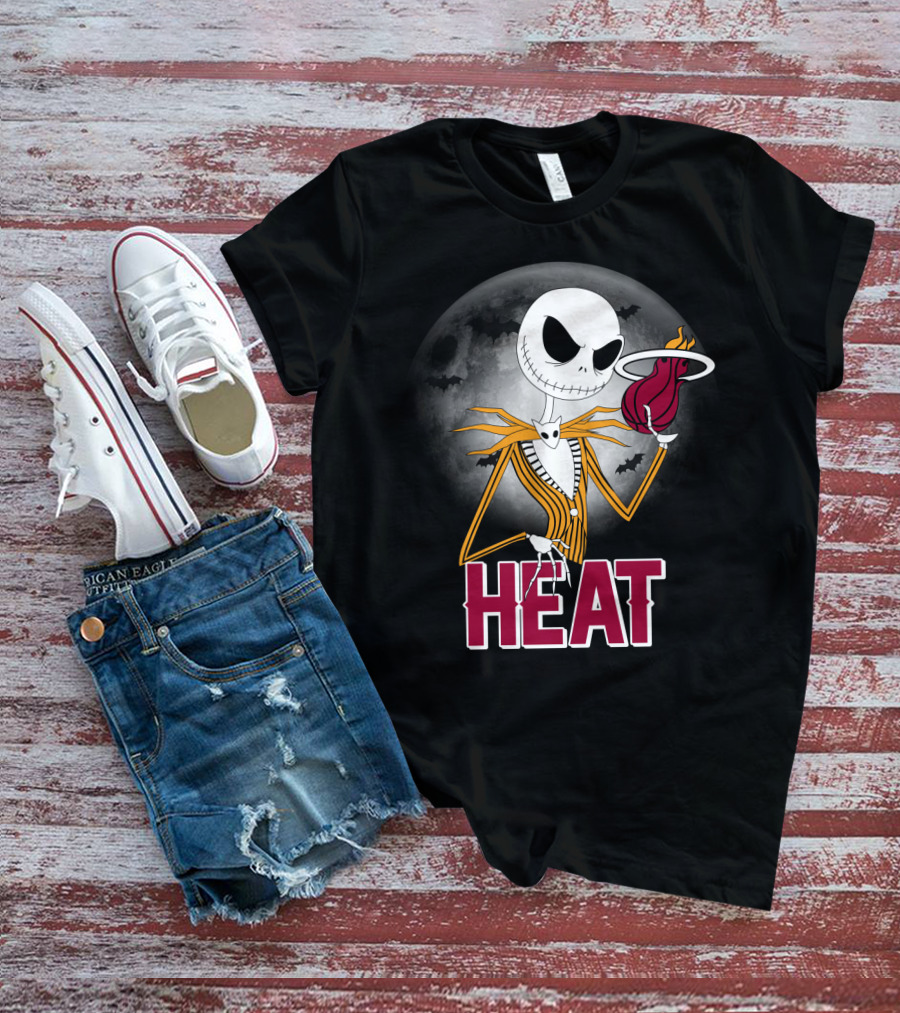 Jack Skellington Miami Heat Halloween Fans T-Shirt