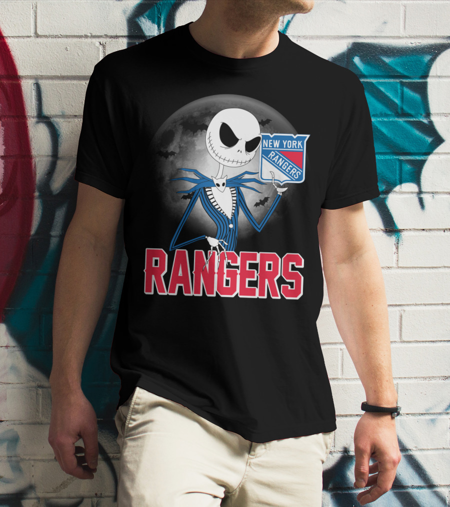Jack Skellington New York Rangers Halloween Moon T-Shirt