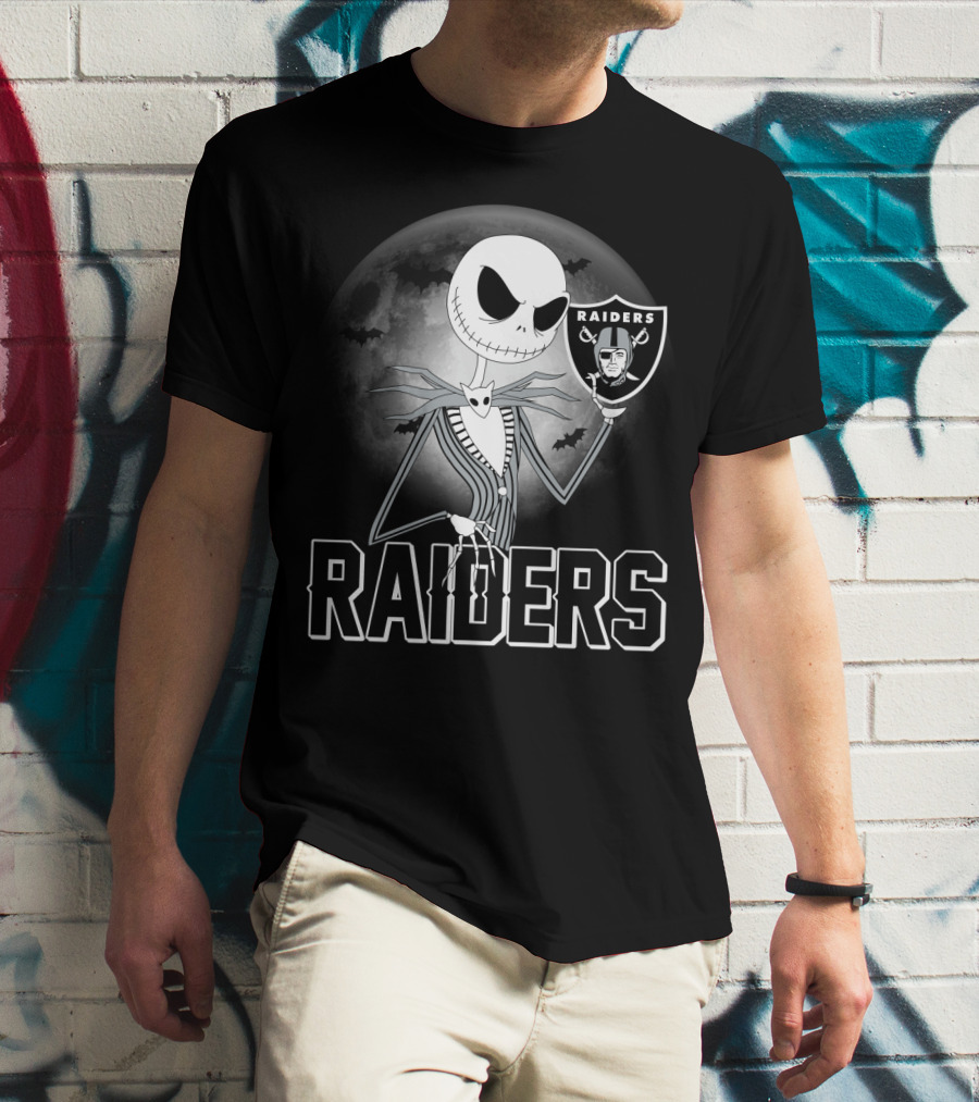 Jack Skellington Raiders Halloween Moon T-Shirt