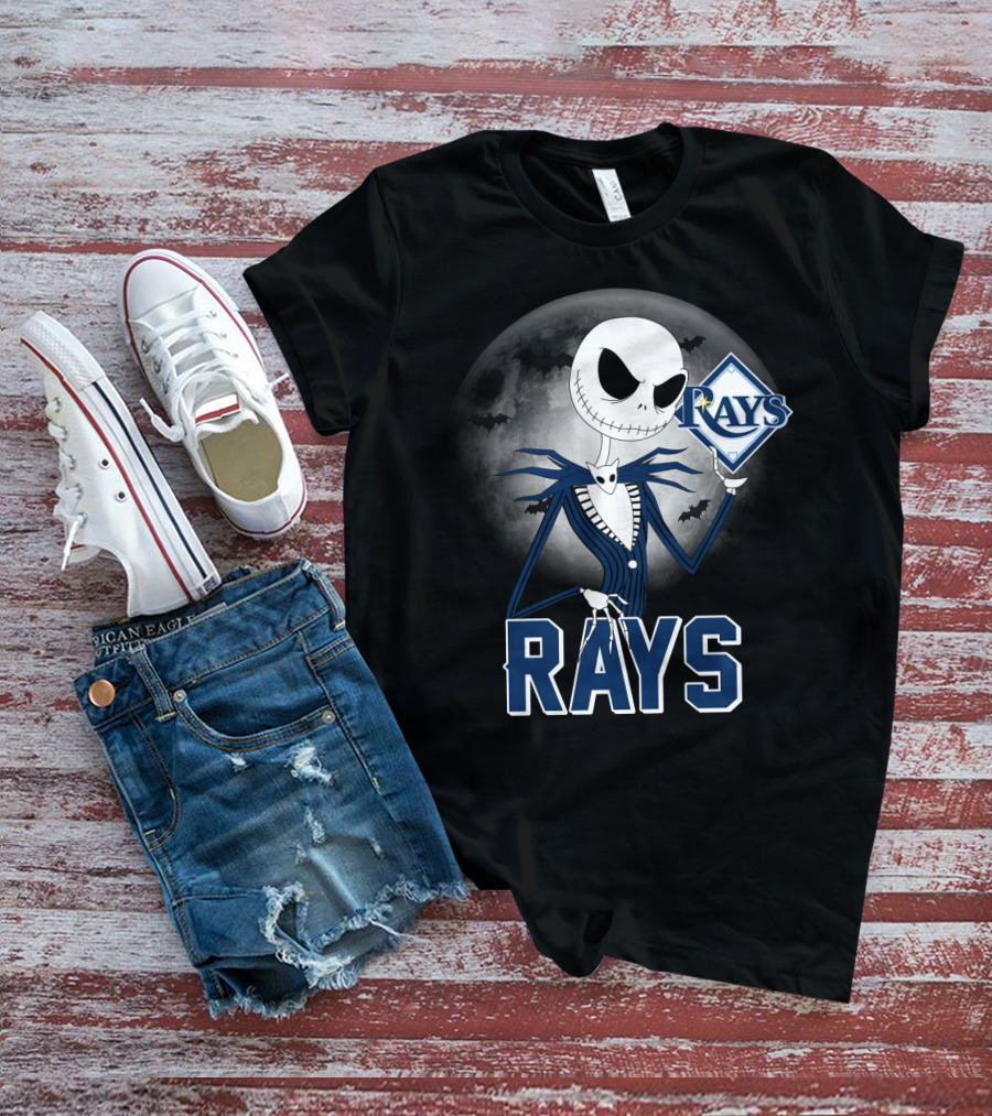 Jack Skellington Tampa Bay Rays Halloween Moon T-Shirt