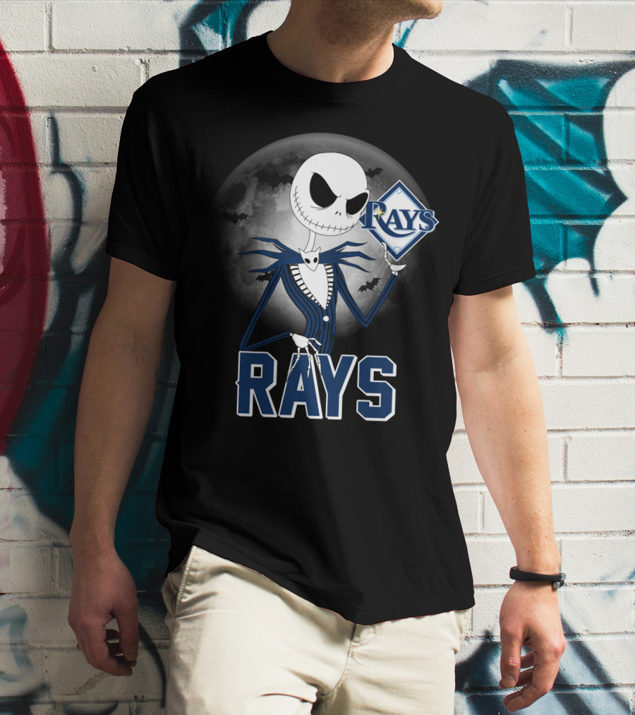 Jack Skellington Tampa Bay Rays Halloween Moon T-Shirt