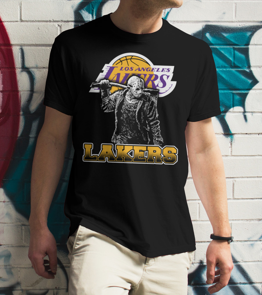 Jason Voorhees Los Angeles Lakers Fan Crossover T-Shirt