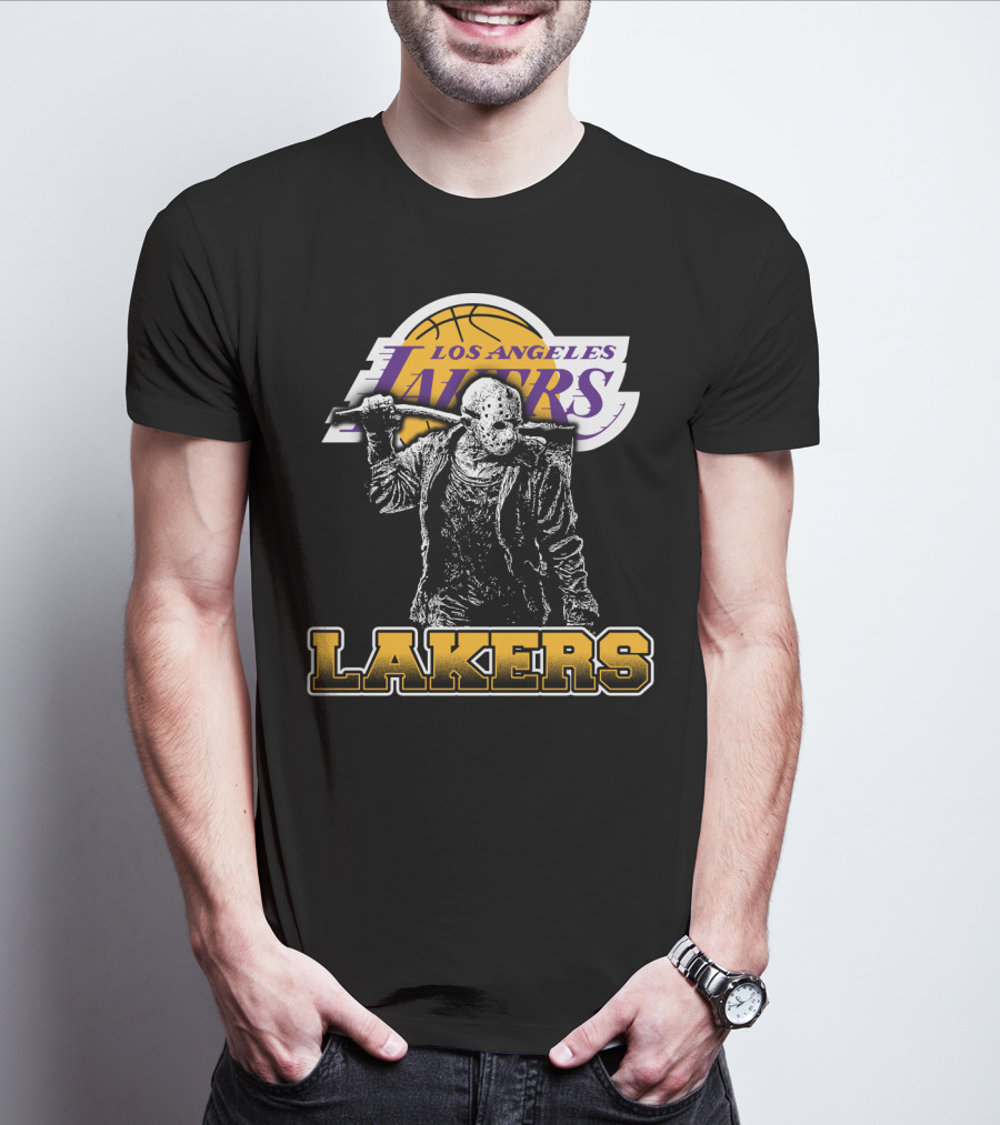 Jason Voorhees Los Angeles Lakers Fan Crossover T-Shirt