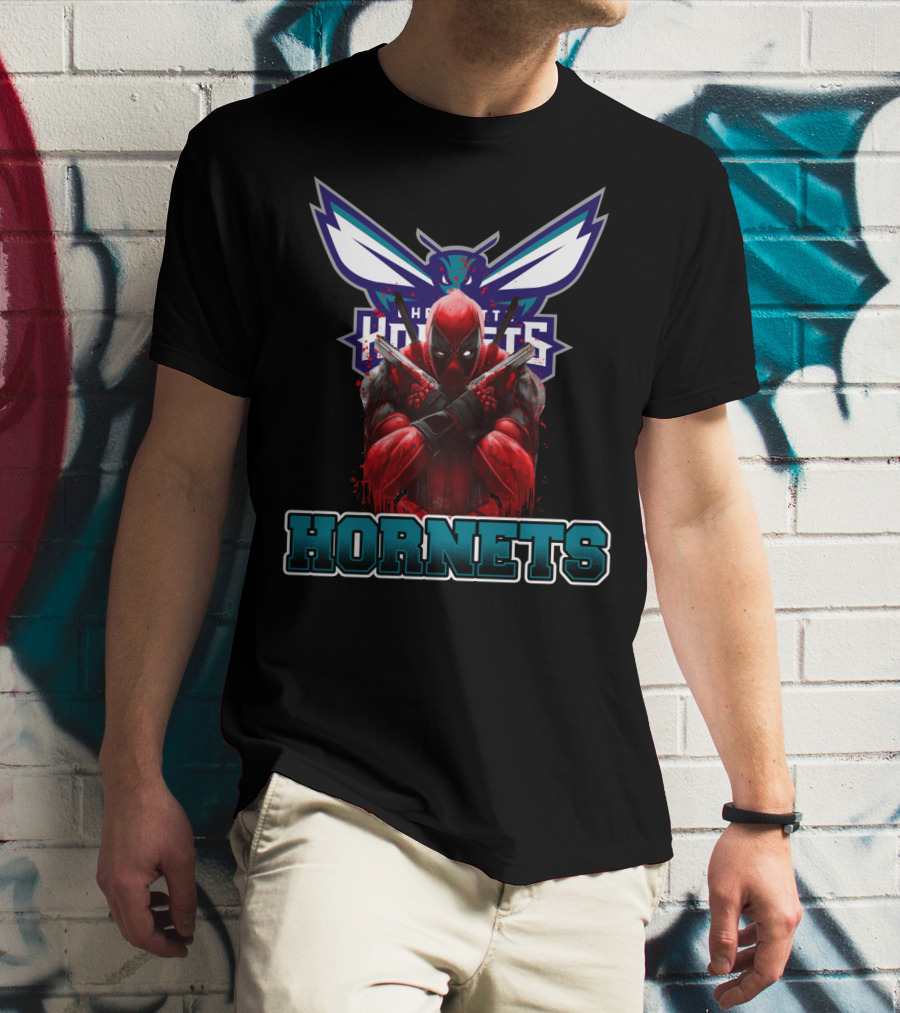 Charlotte Hornets Deadpool Crossover Fans T-Shirt