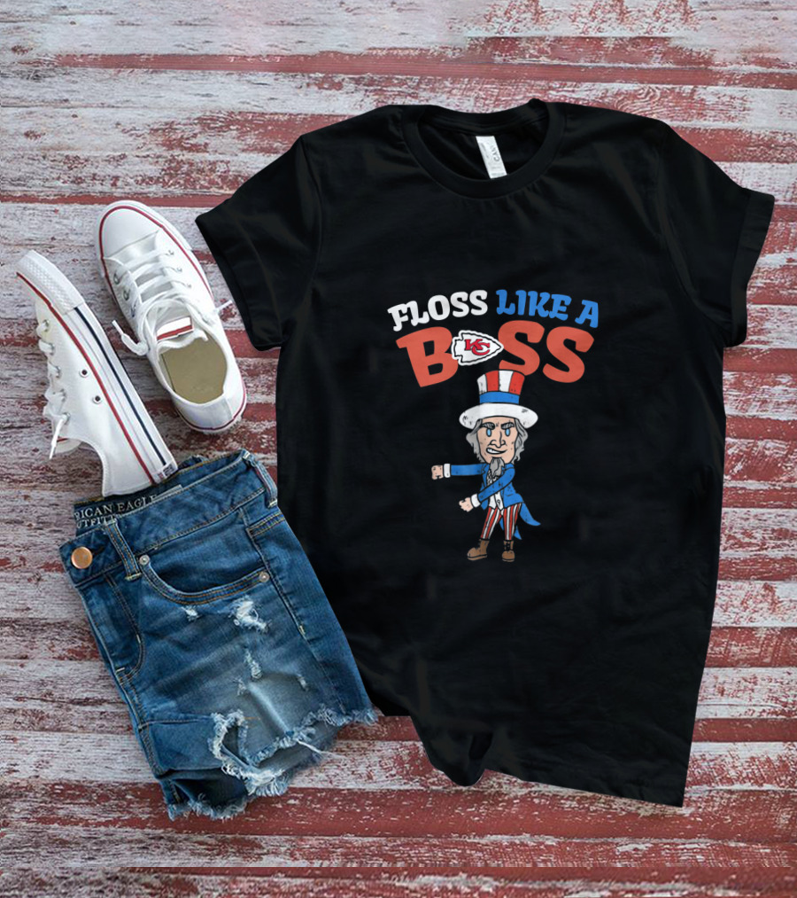 Floss Like A Boss Kansas City Chiefs Dancing Uncle Sam 4Th July T-Shirt