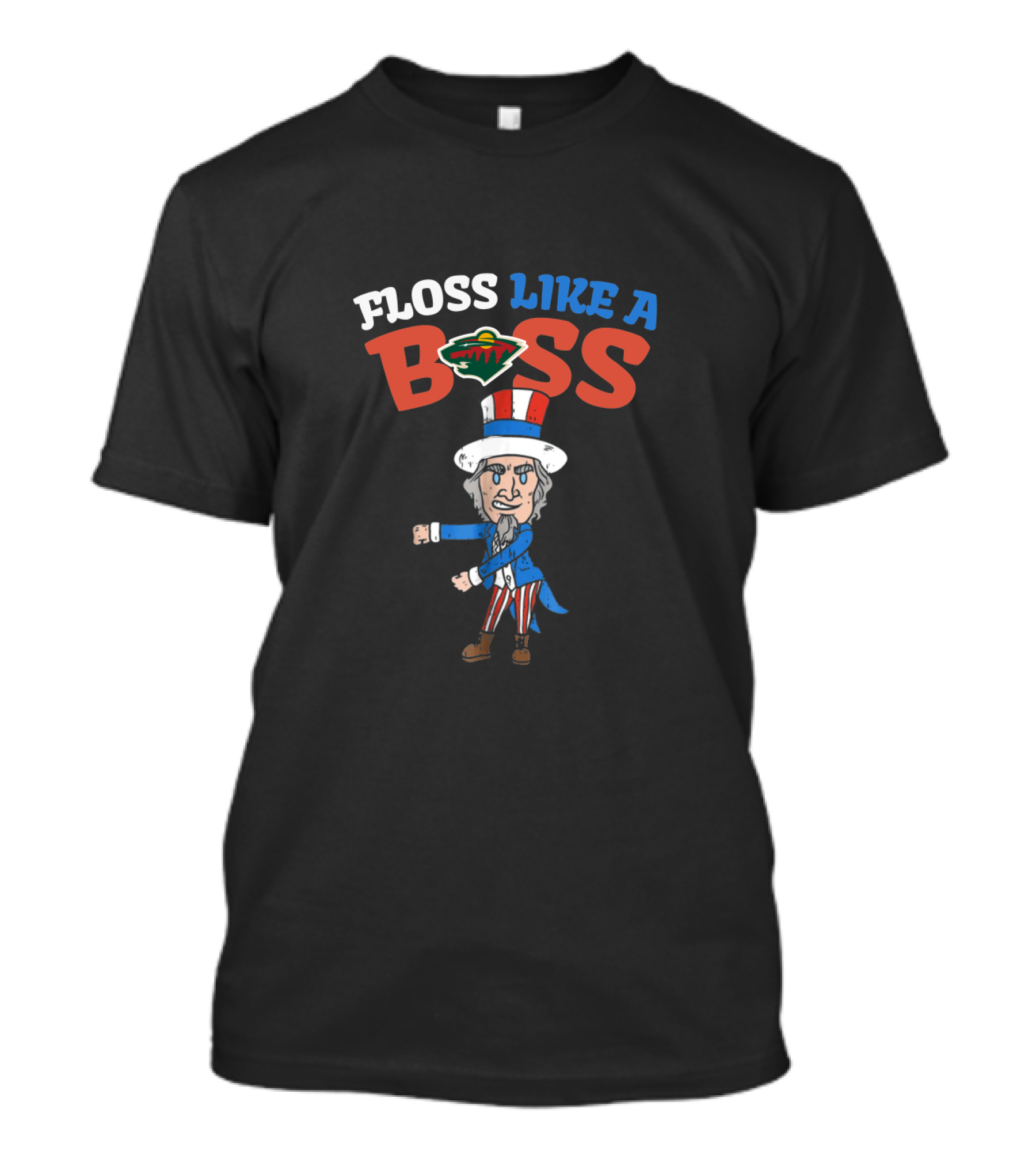 Floss Like A Boss 4Th Of July Uncle Sam Minnesota Wild T-Shirt