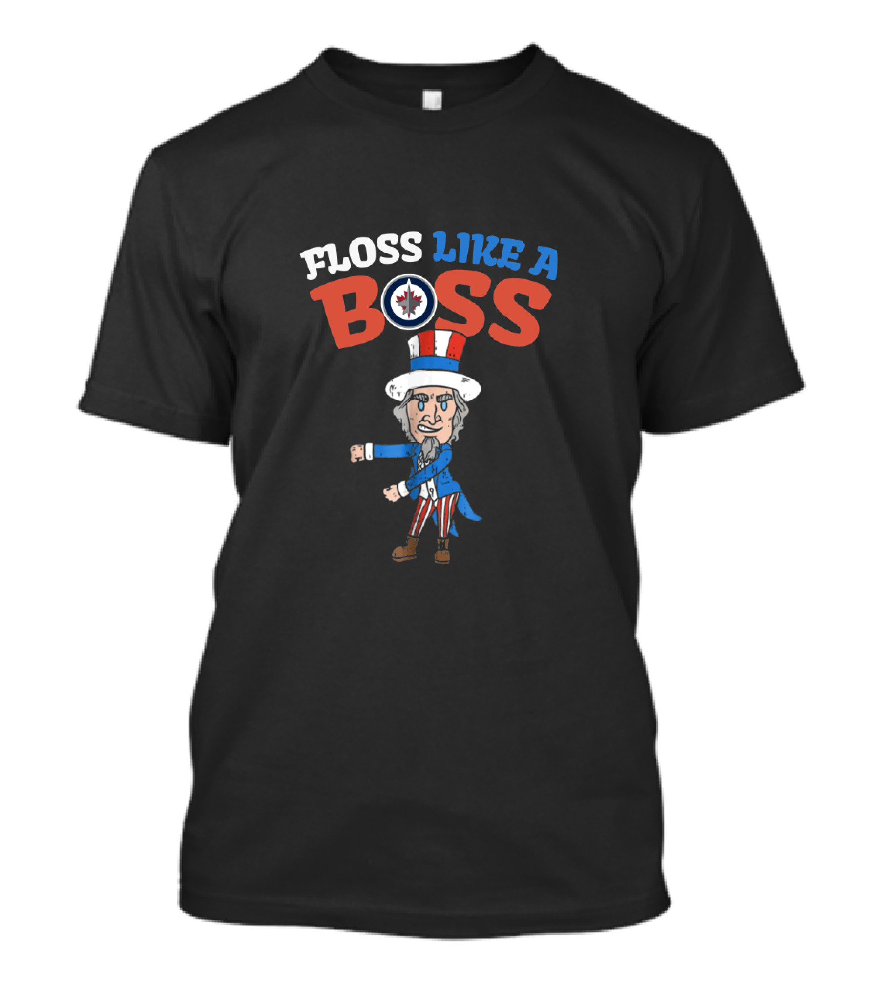 Floss Like A Boss Winnipeg Jets Uncle Sam 4Th Of July Dancing T-Shirt