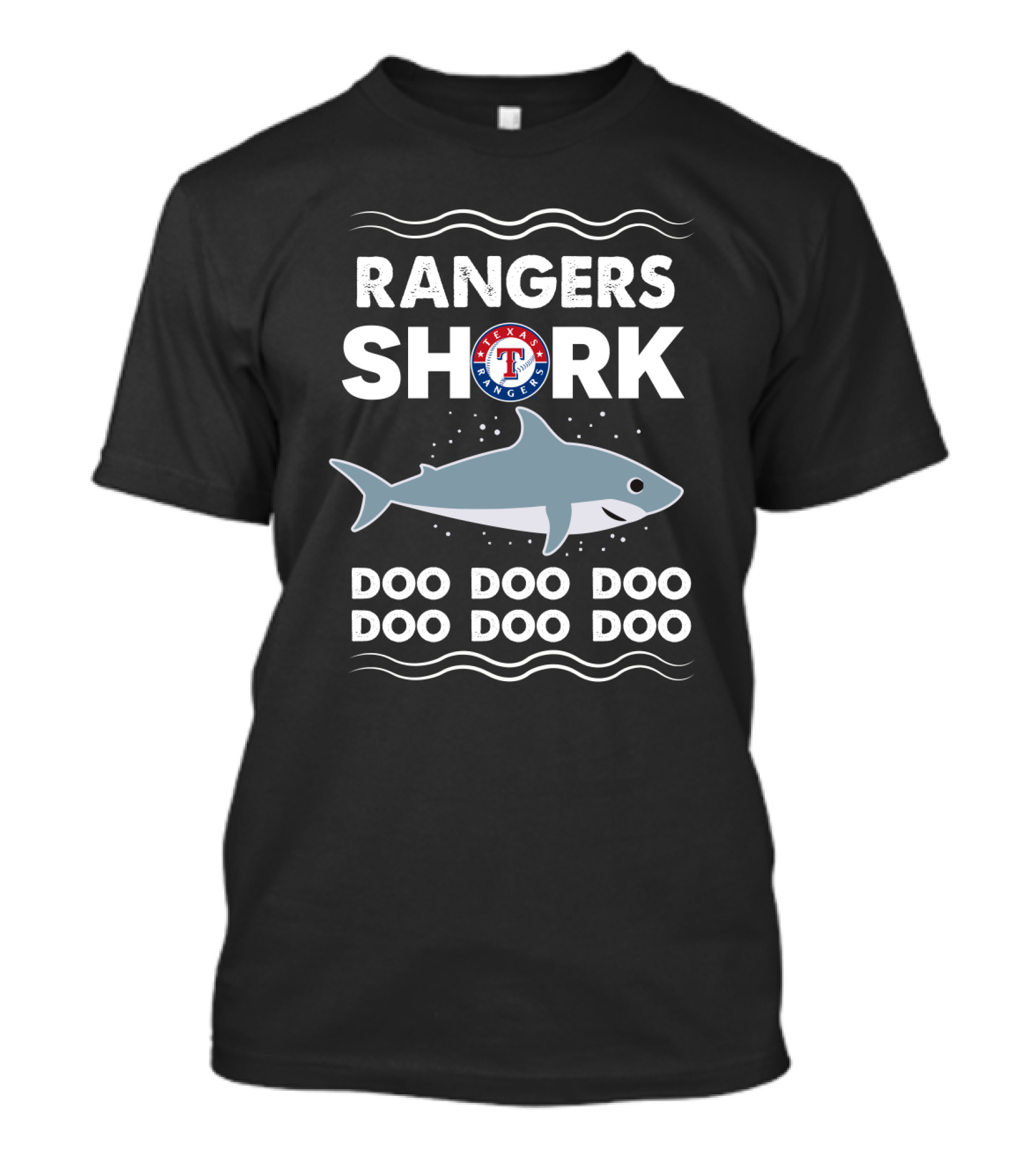 Texas Rangers Shark Doo Doo Doo Doo Baseball Team Fun Graphics T-Shirt