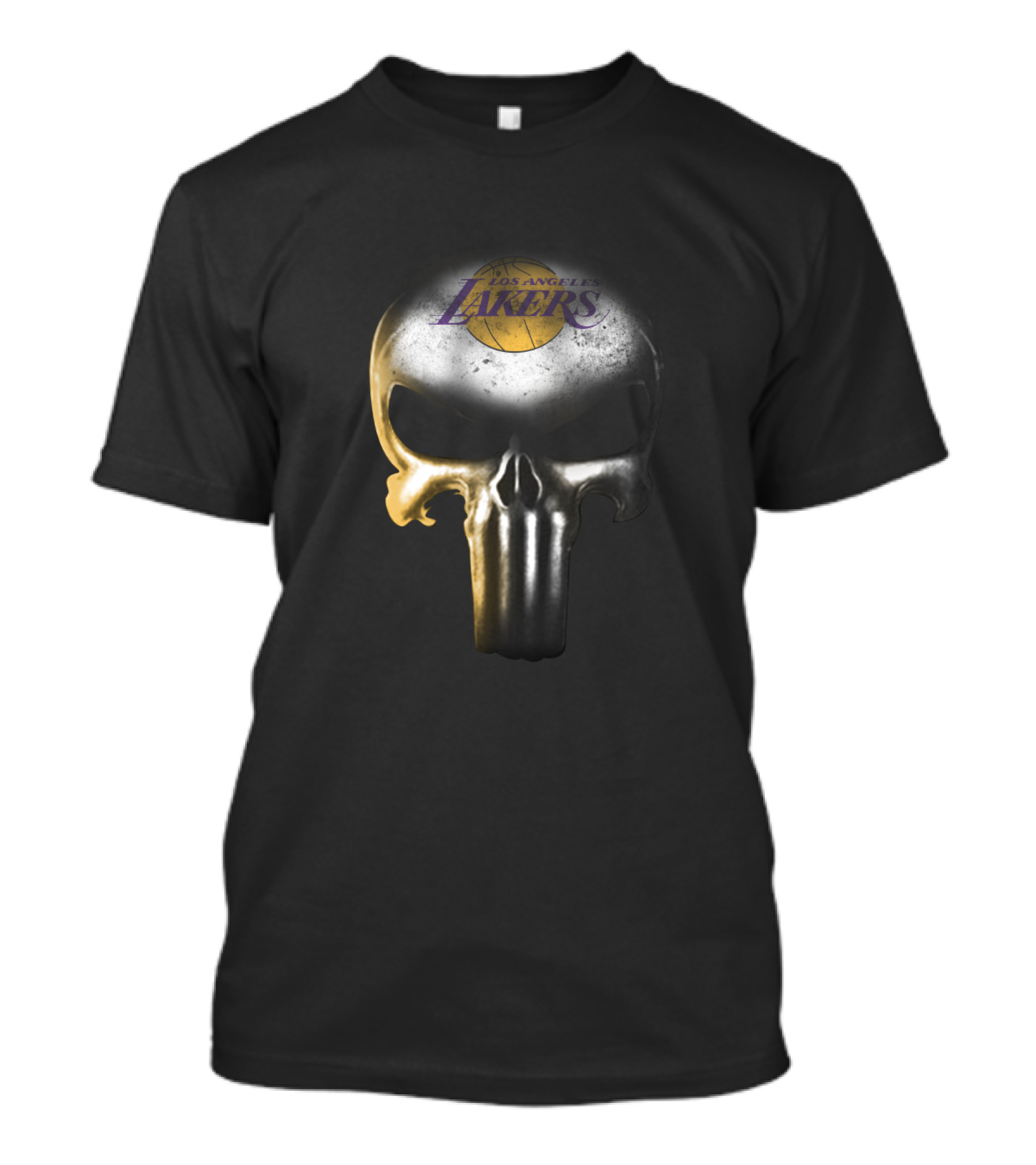 Los Angeles Lakers Logo On The Punisher Skull For Fans T-Shirt
