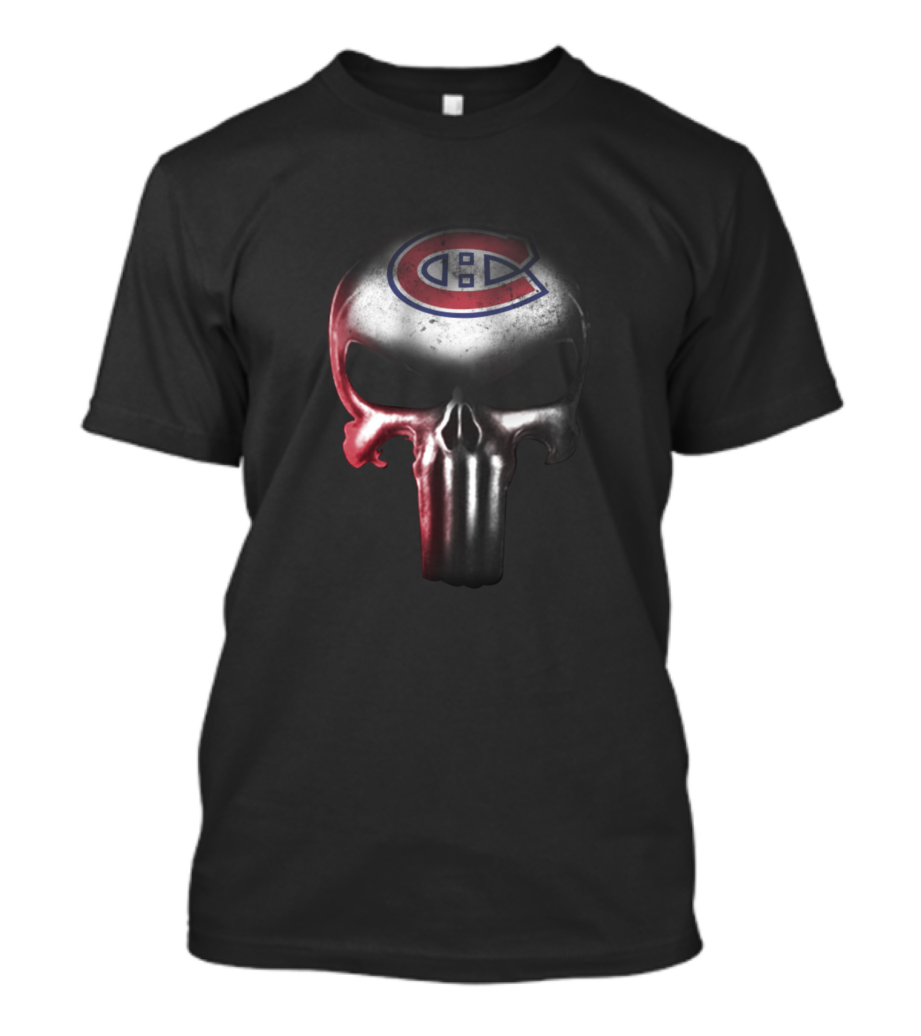 Punisher Skull With Montreal Canadiens Logo For Fans T-Shirt