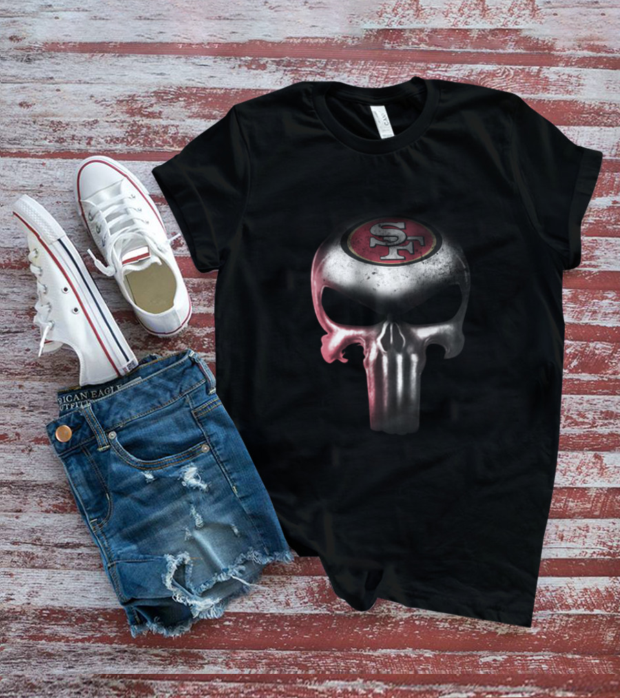 San Francisco 49ers Punisher Skull Fans T-Shirt