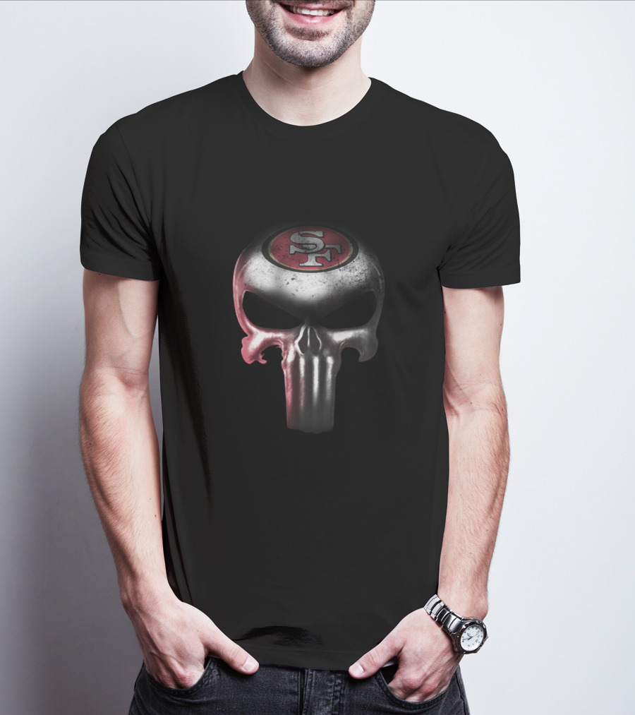 San Francisco 49ers Punisher Skull Fans T-Shirt