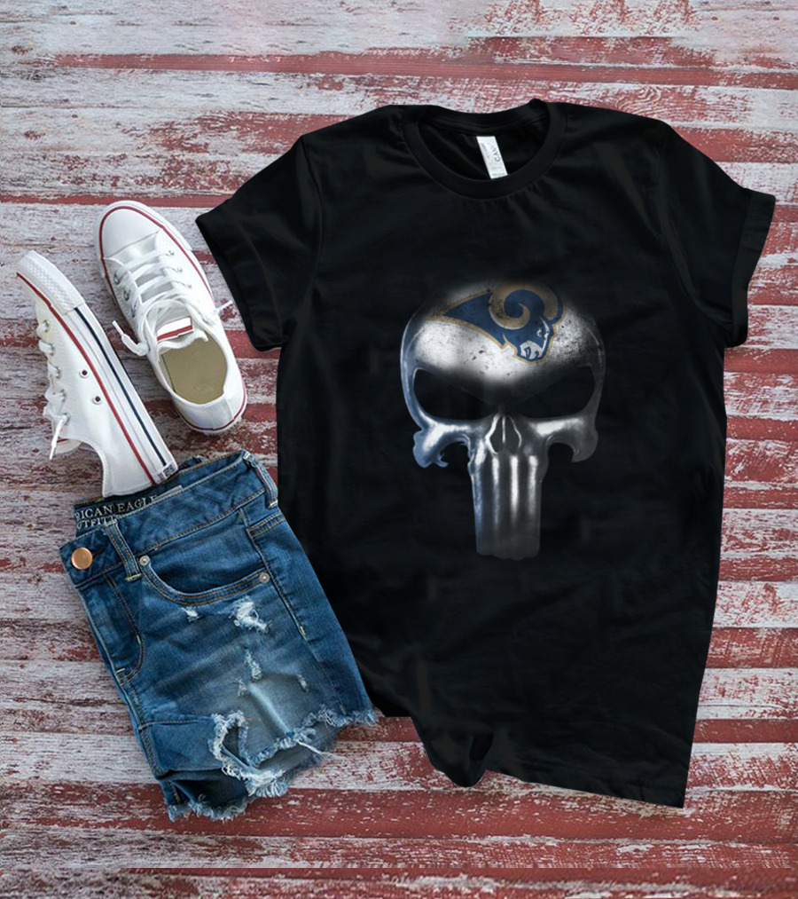 Los Angeles Rams Punisher Skull Fan T-Shirt