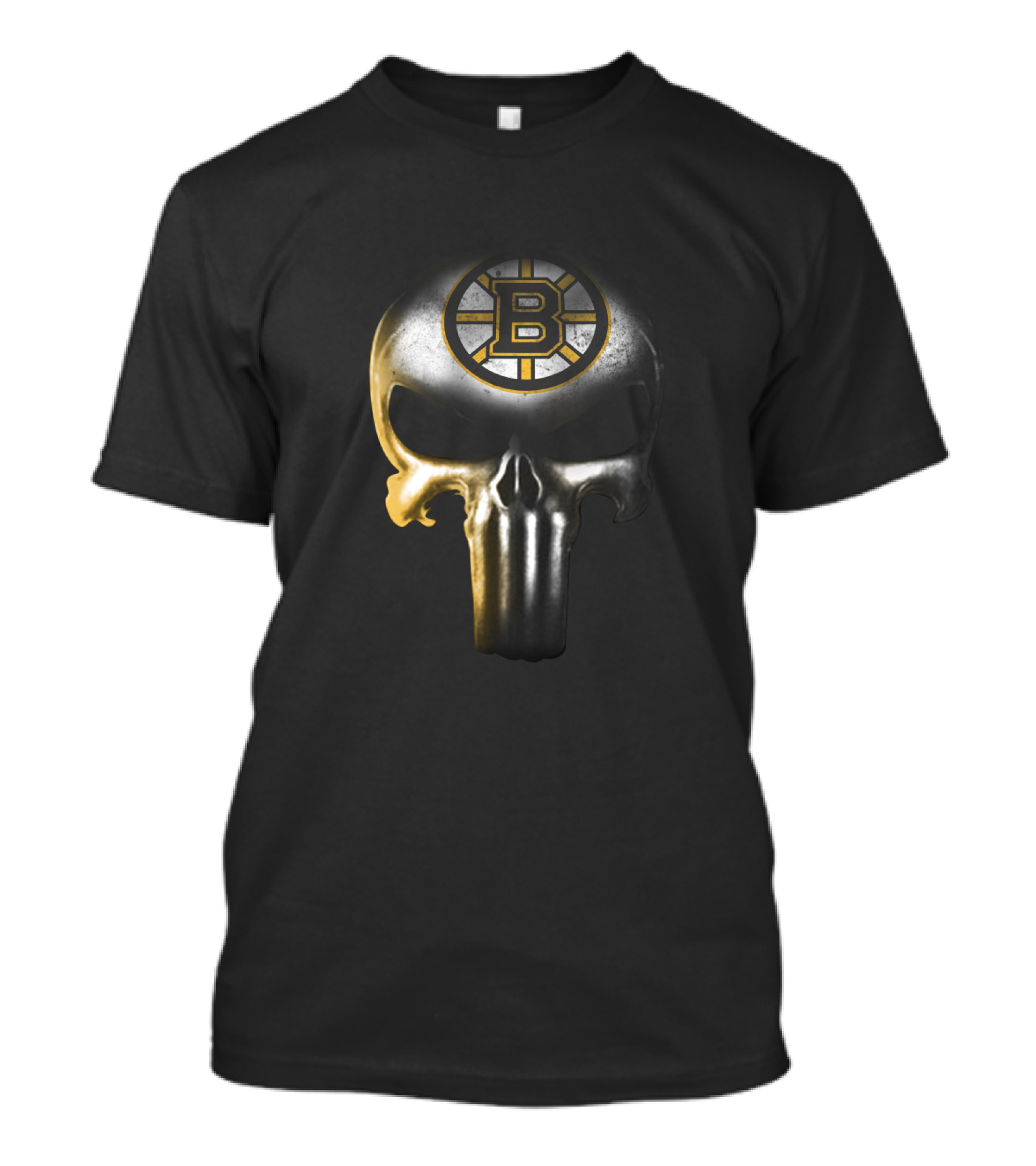 Boston Bruins Punisher Skull Logo Fusion T-Shirt