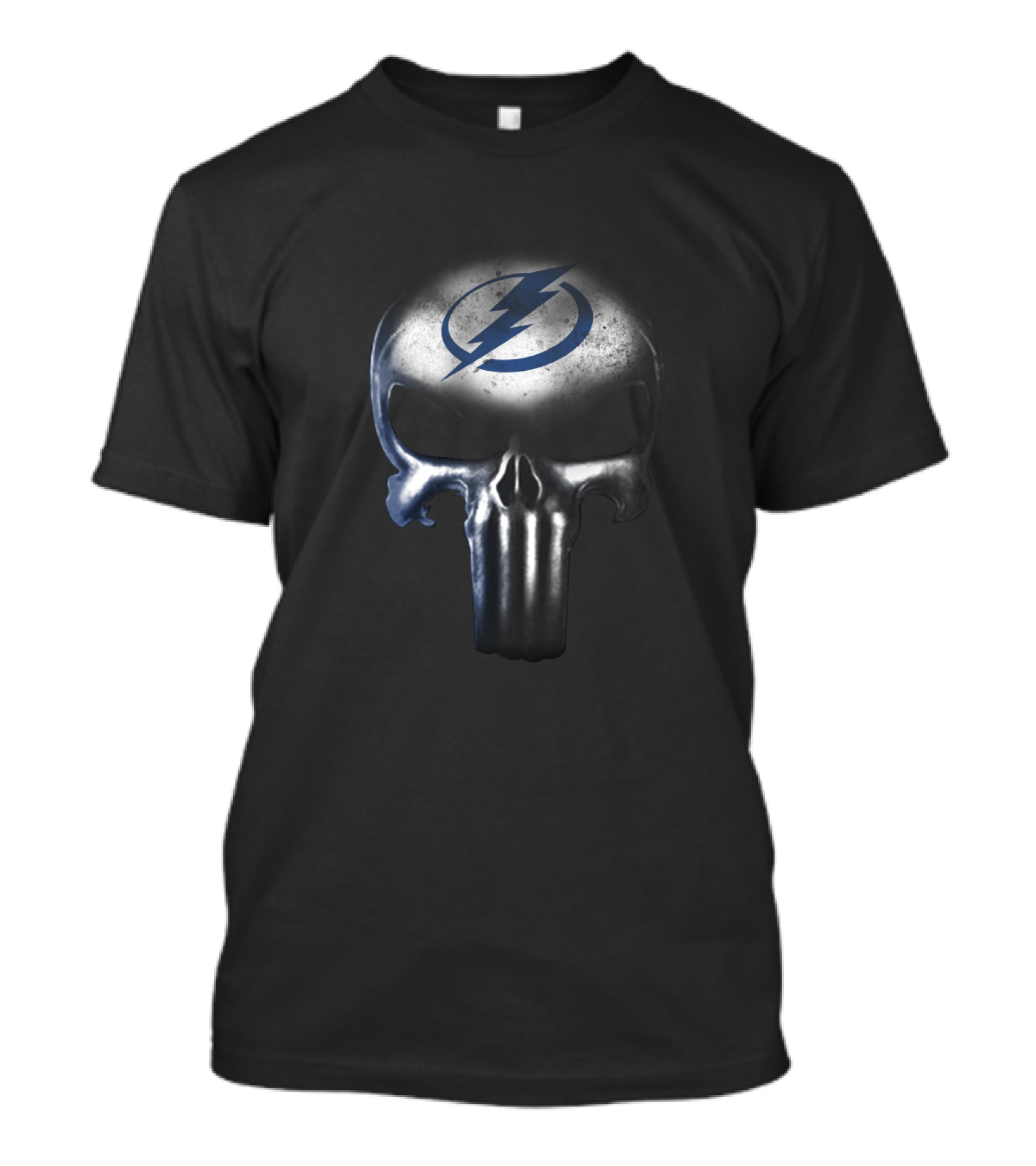 The Punisher Skull With Tampa Bay Lightning Logo For Fans T-Shirt