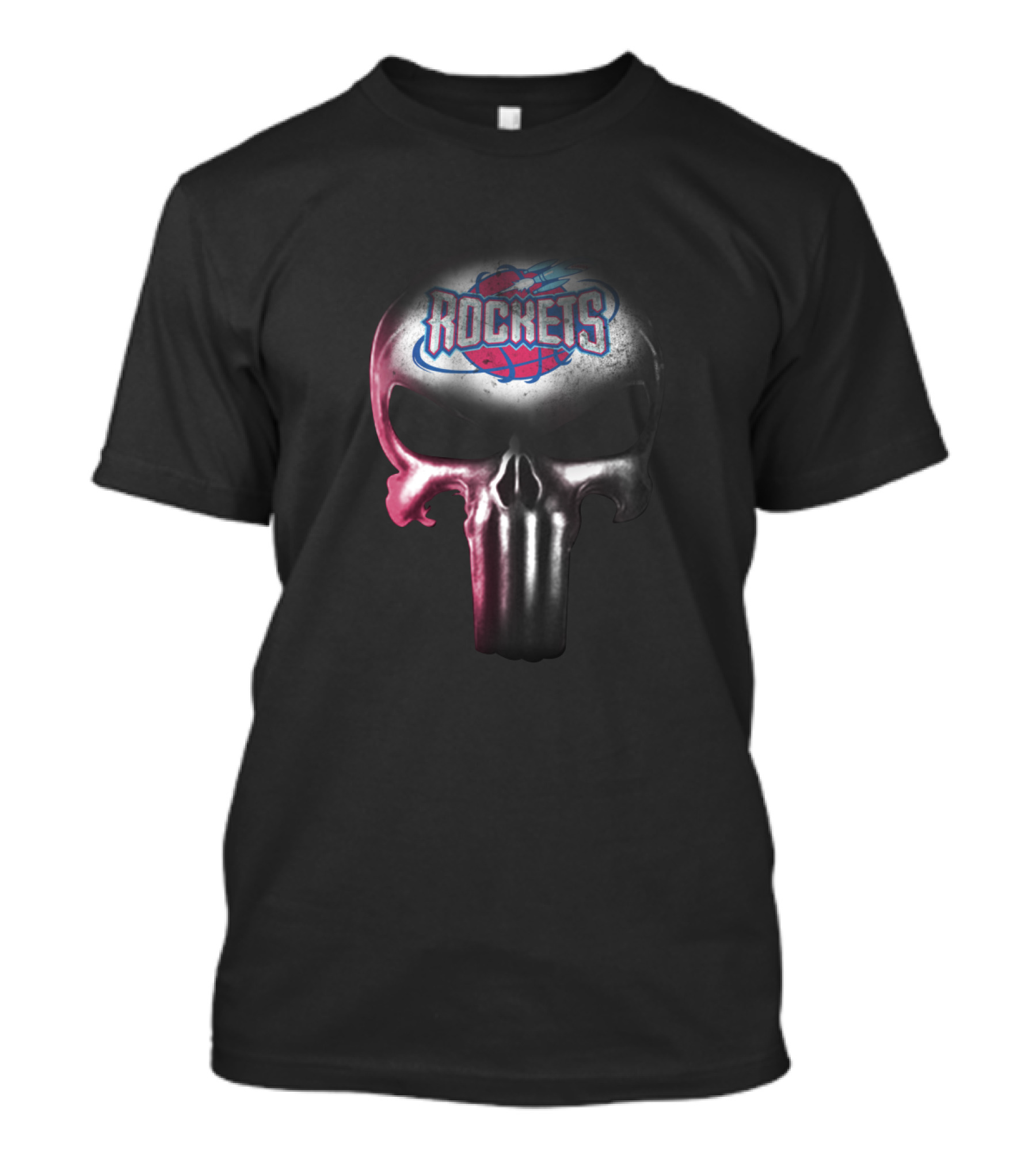 Houston Rockets Punisher Skull Logo Crossover For Fans T-Shirt