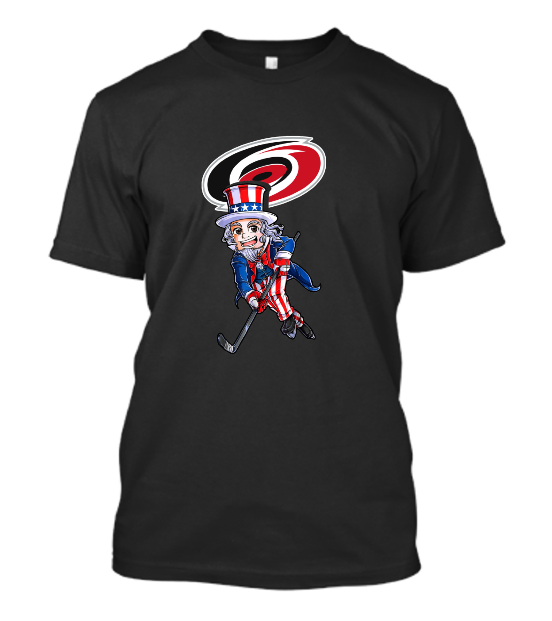 Carolina Hurricanes Uncle Sam Hockey July 4Th Fan Skate America T-Shirt