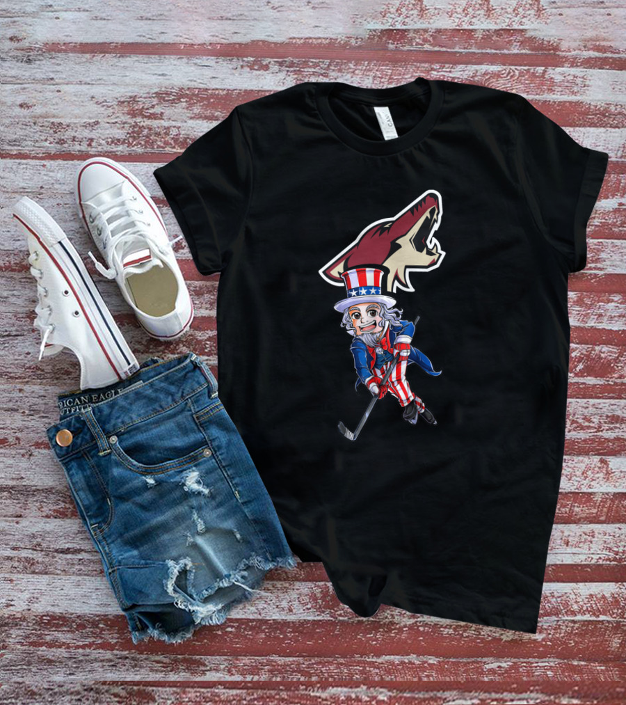 Uncle Sam Arizona Coyotes Hockey Patriotic 4Th Of July Celebration T-Shirt