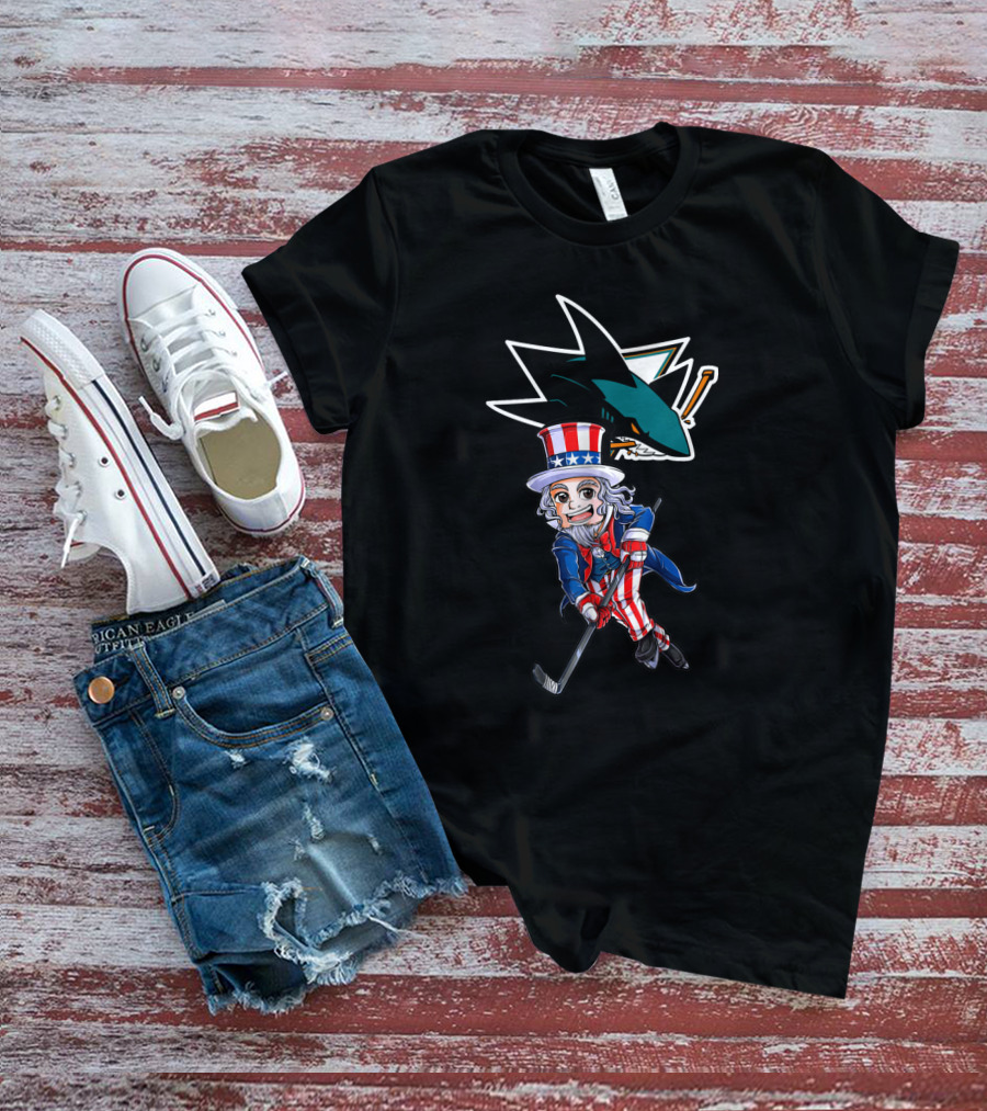 Uncle Sam Hockey San Jose Sharks 4Th Of July Celebration T-Shirt