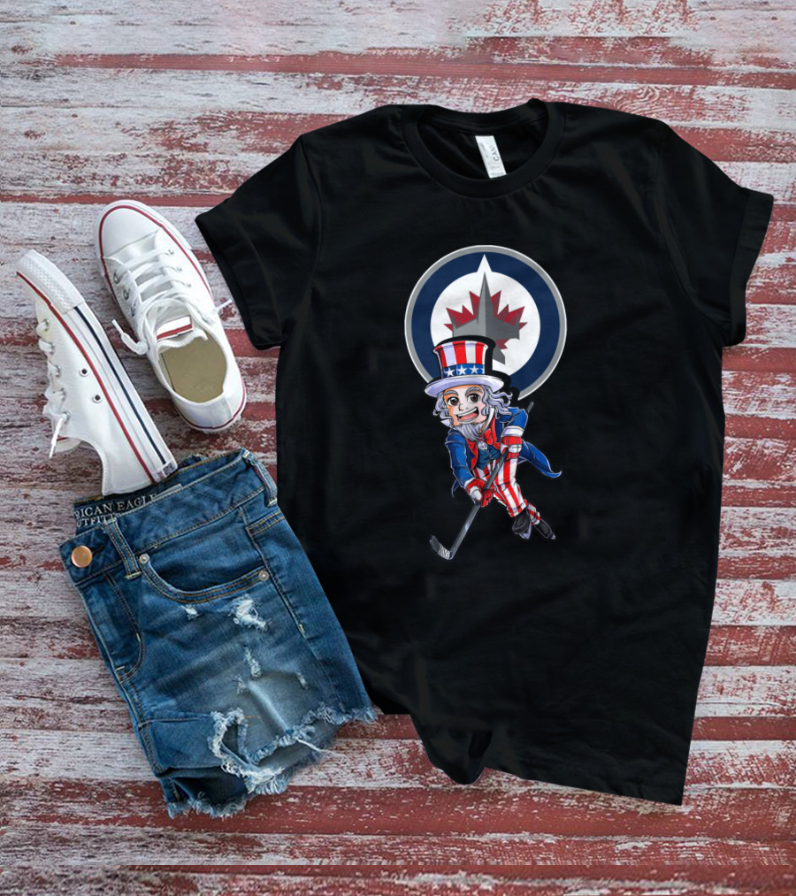 Uncle Sam Hockey Winnipeg Jets Fans 4Th Of July T-Shirt