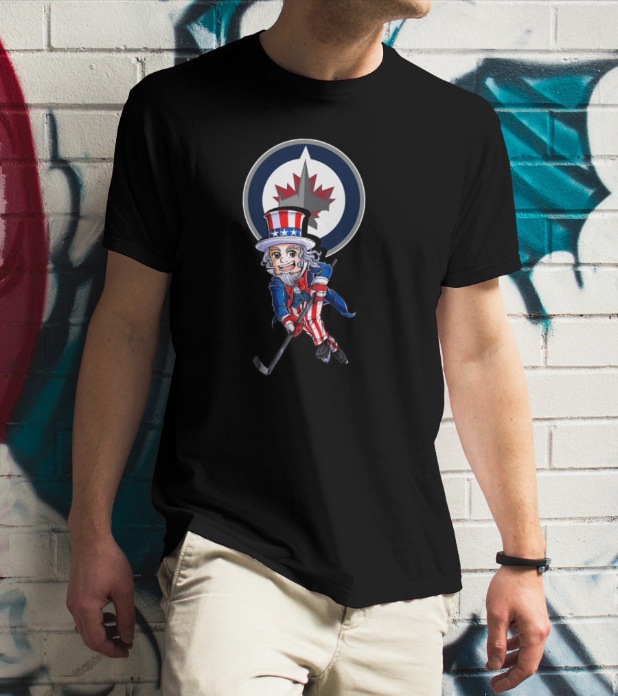 Uncle Sam Hockey Winnipeg Jets Fans 4Th Of July T-Shirt