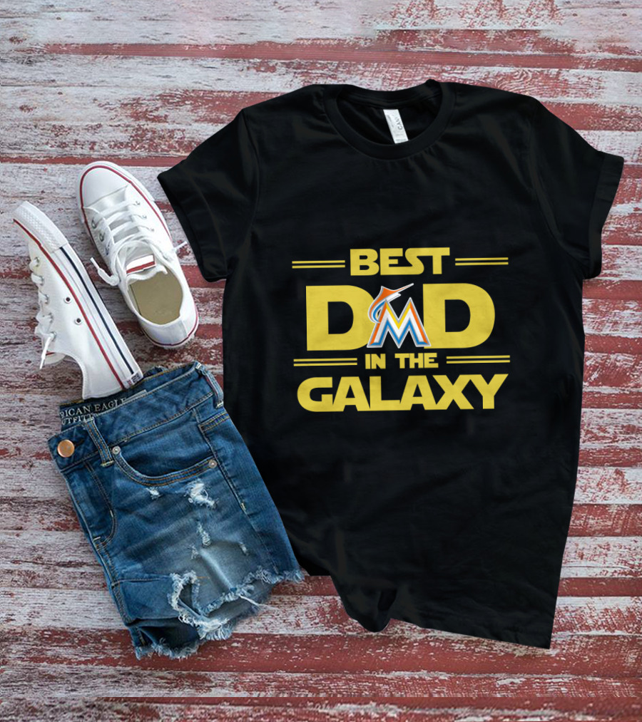 Best Dad In The Galaxy Miami Marlins T-Shirt