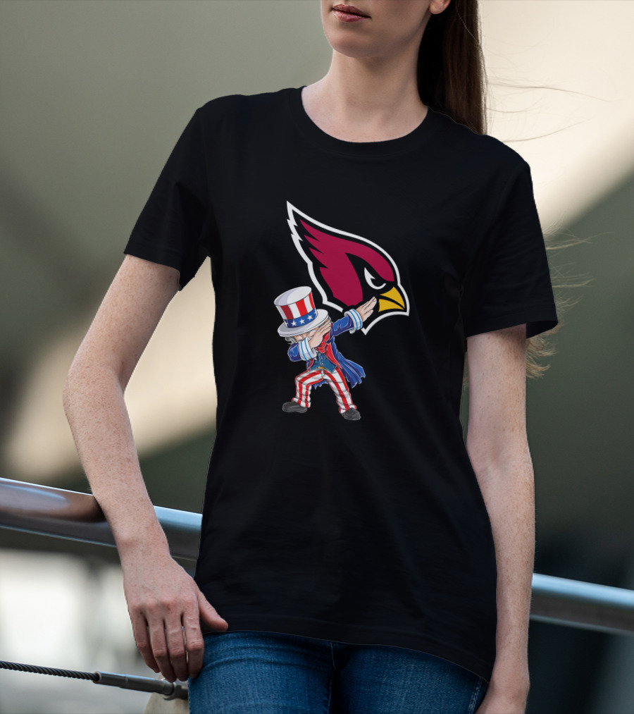 Uncle Sam Dabbing With Arizona Cardinals Emblem For 4Th Of July Celebration T-Shirt