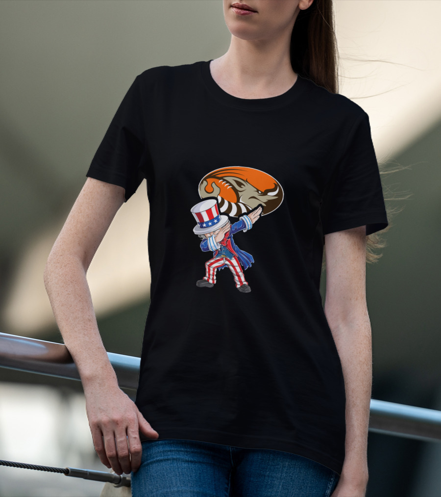 Cleveland Browns Uncle Sam Dabbing Football 4Th Of July T-Shirt