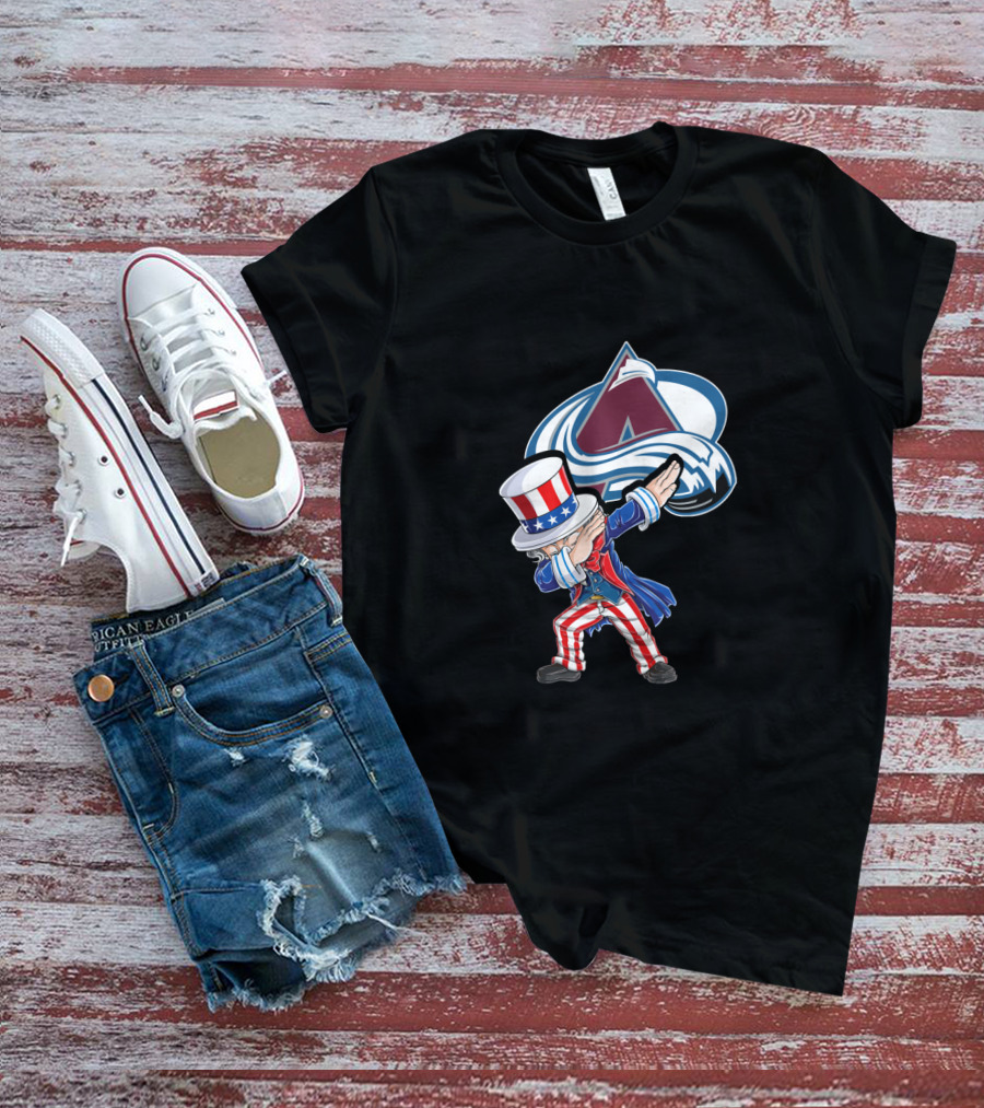 Uncle Sam Dabbing With Colorado Avalanche For 4Th Of July Celebrations T-Shirt