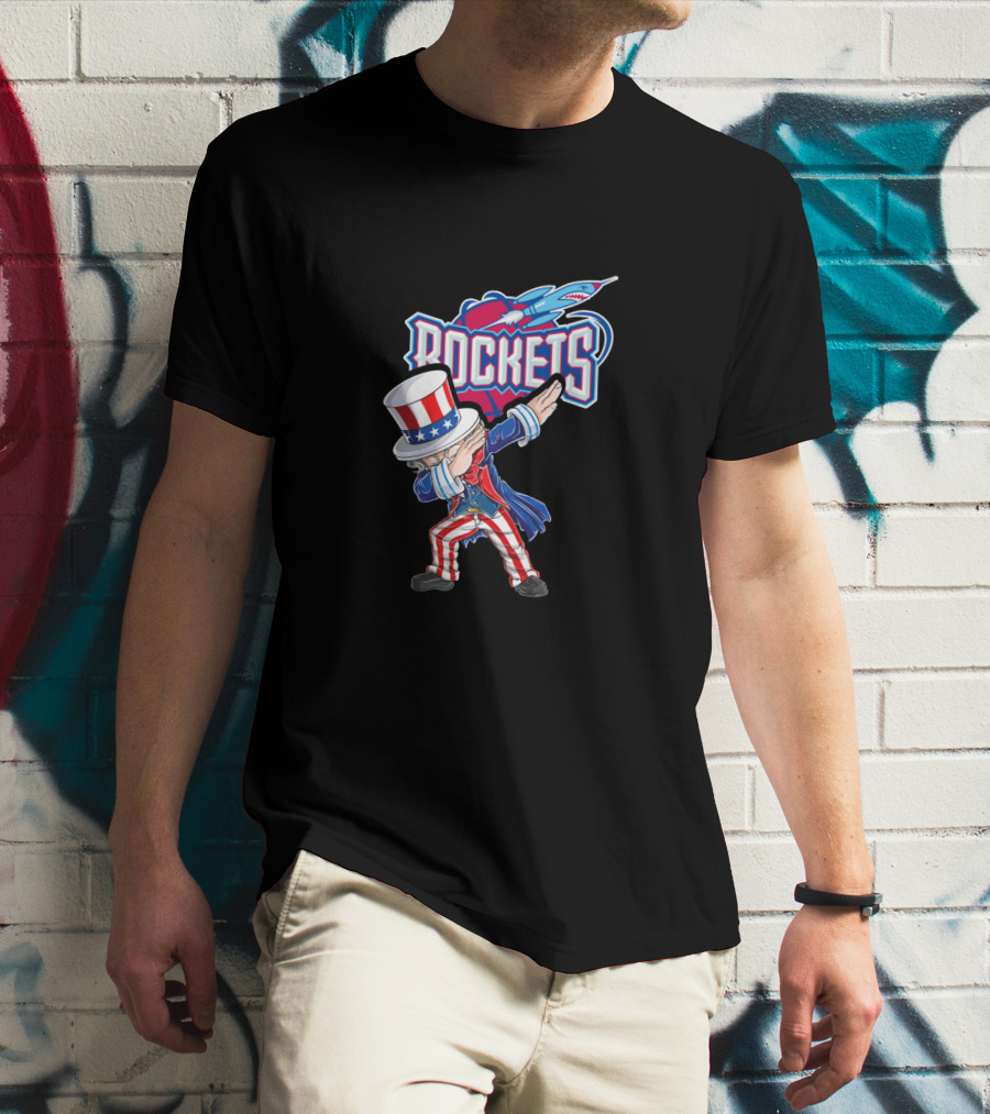 Uncle Sam Dabbing Rockets Patriotic 4Th Of July Celebration T-Shirt