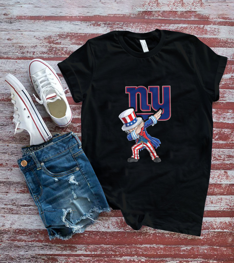Uncle Sam Dabbing Ny Giants 4Th July Celebration T-Shirt