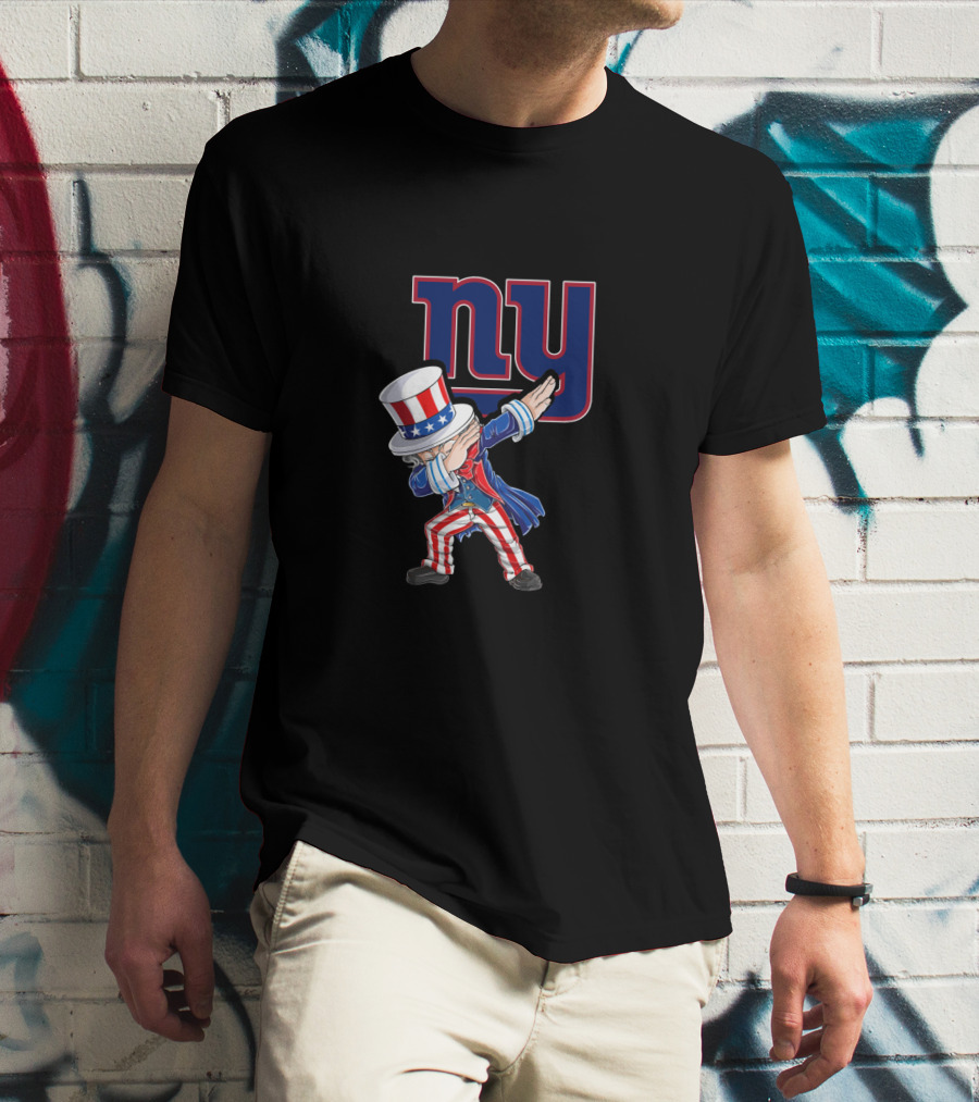 Uncle Sam Dabbing Ny Giants 4Th July Celebration T-Shirt