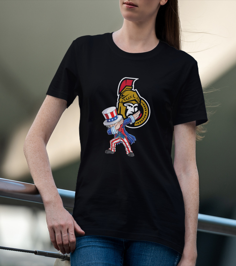 Uncle Sam Dabbing Ottawa Senators 4Th Of July T-Shirt