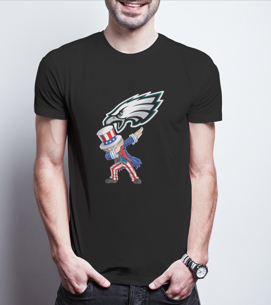 Philadelphia Eagles 4Th Of July Uncle Sam Dabbing T-Shirt