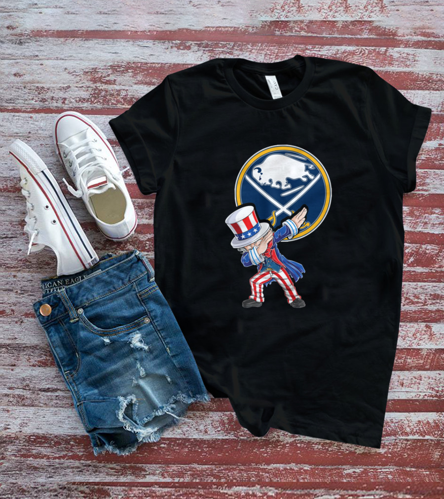Uncle Sam Dabbing Buffalo Sabres Fans 4Th July Celebration T-Shirt
