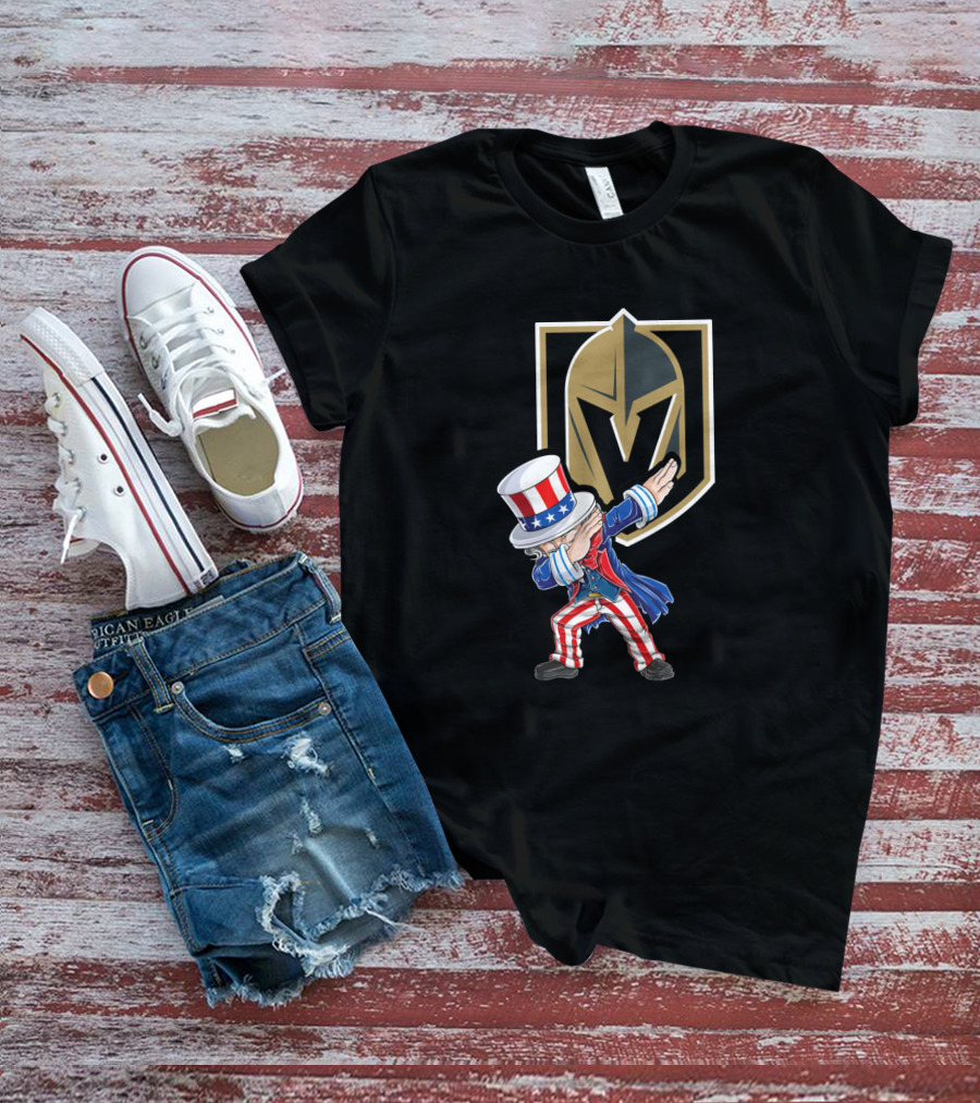 Uncle Sam Dabbing Vegas Golden Knights 4Th Of July Celebration T-Shirt